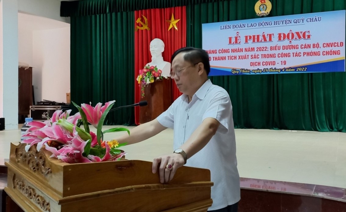 LĐLĐ huyện Quỳ Châu (Nghệ An) tổ chức Lễ phát động Tháng Công nhân
