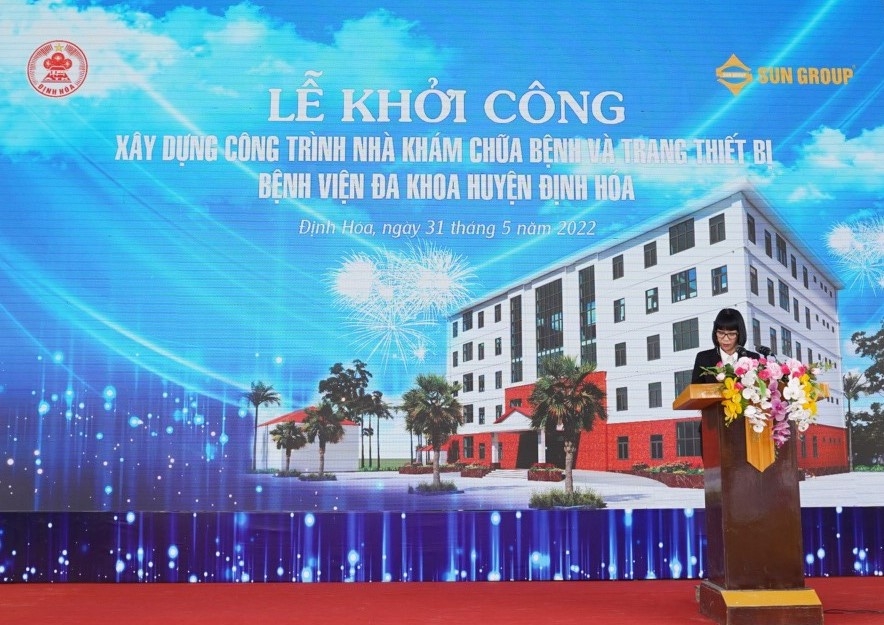 Sun Group tài trợ 50 tỷ đồng xây dựng khu nhà khám chữa bệnh BV Đa khoa Định Hoá