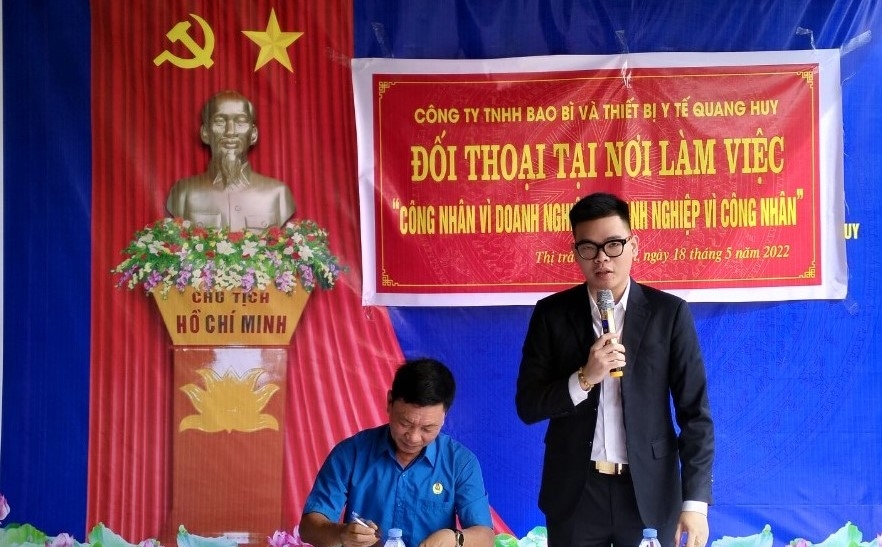 Doanh nghiệp tổ chức đối thoại, hàng trăm đoàn viên, người lao động được chăm lo Doanh nghiệp tổ chức đối thoại, hàng trăm đoàn viên, người lao động được chăm lo