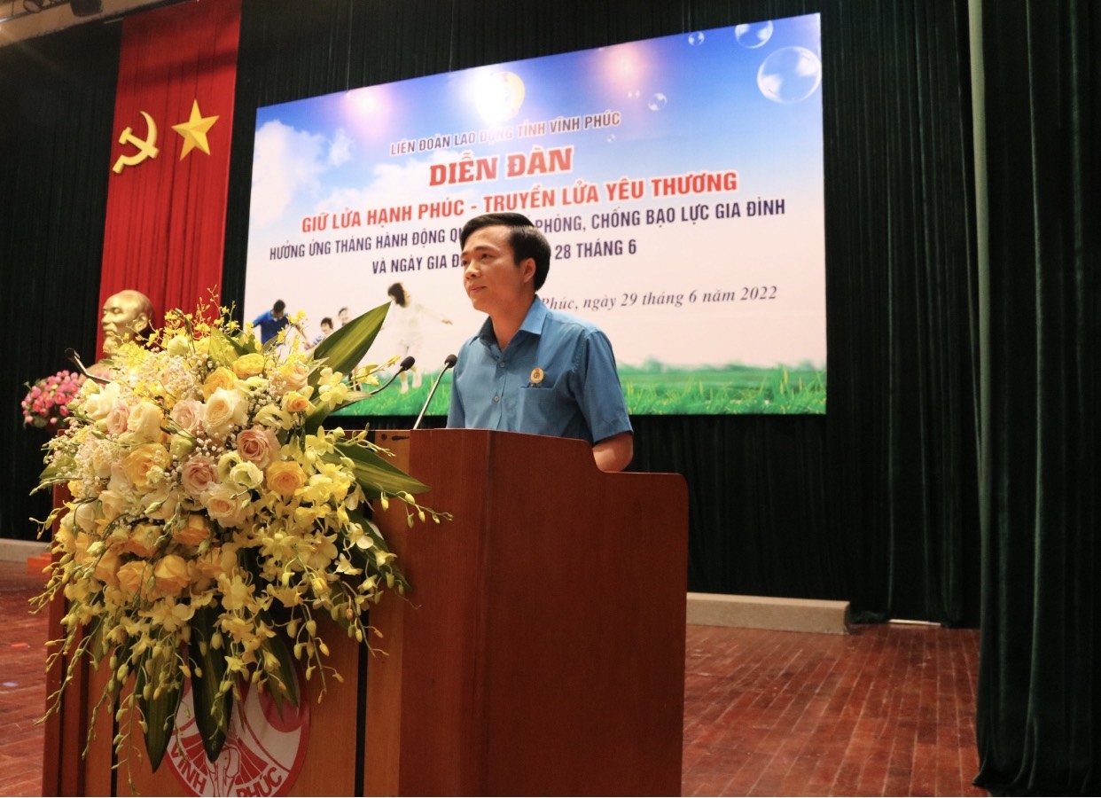 Liên đoàn lao động tỉnh Vĩnh Phúc: Diễn đàn “giữ lửa hạnh phúc – truyền lửa yêu thương”
