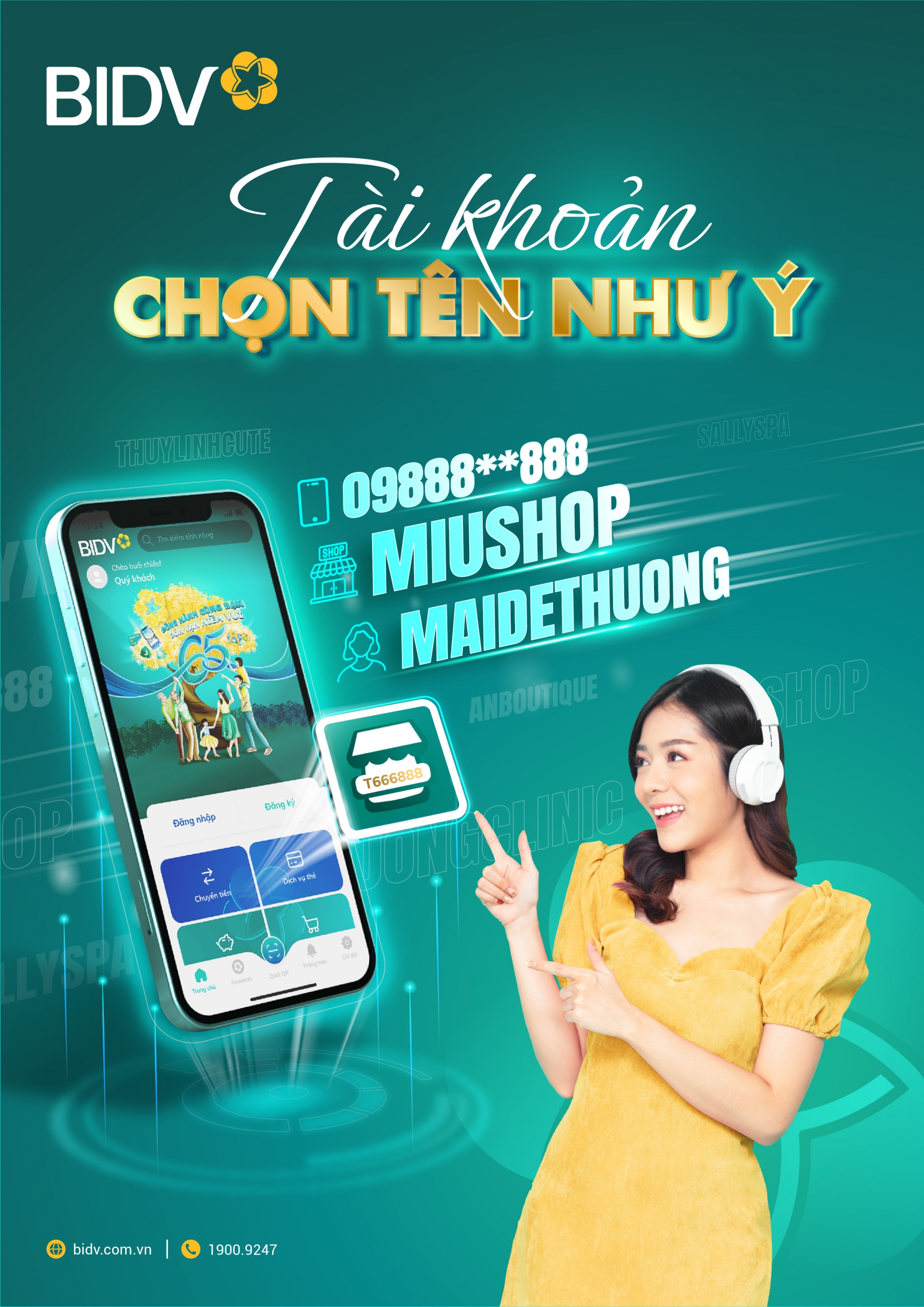 BIDV miễn phí chọn tài khoản theo nickname và số điện thoại BIDV miễn phí chọn tài khoản theo nickname và số điện thoại