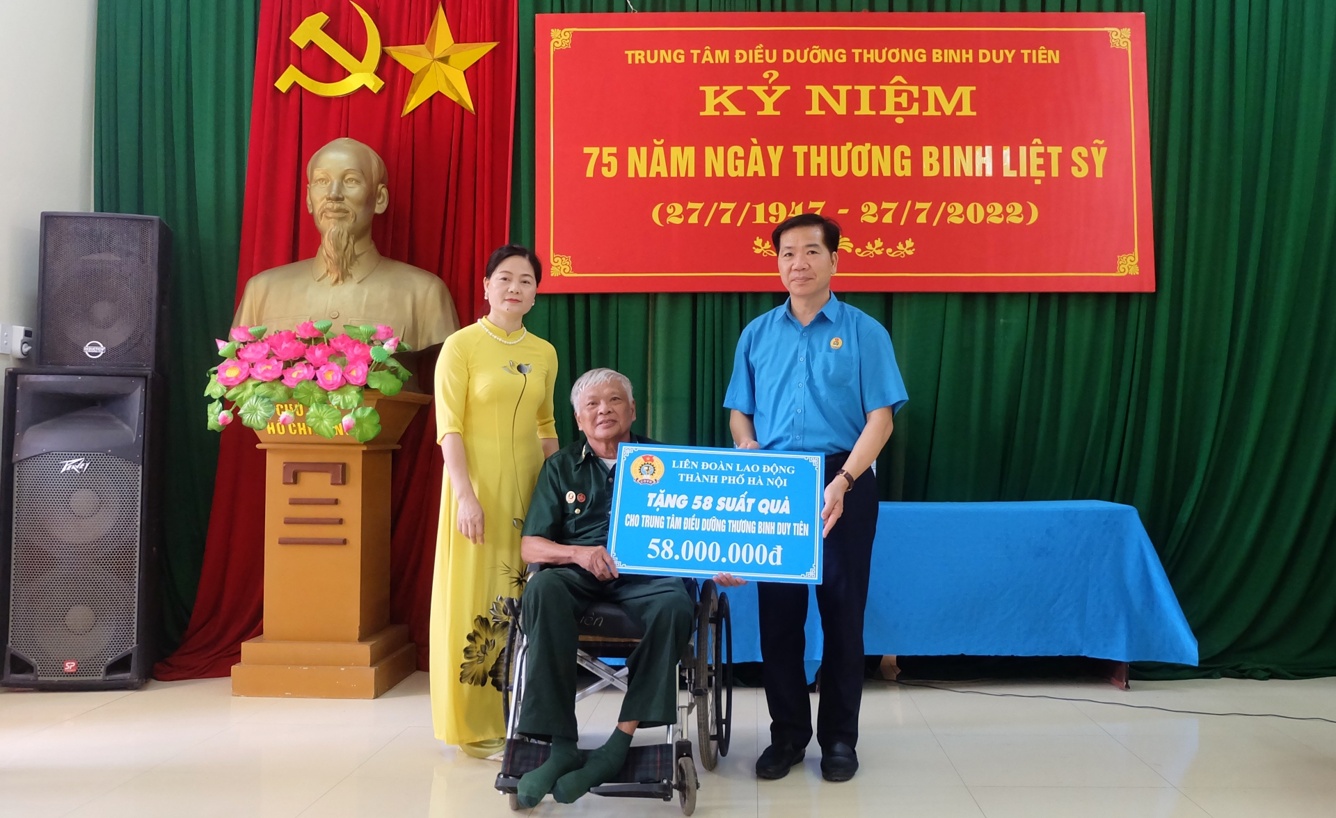 Lãnh đạo LĐLĐ TP Hà Nội thăm Trung tâm Điều dưỡng thương binh Duy Tiên
