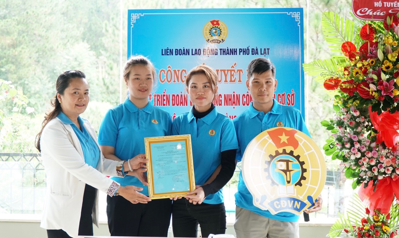Lâm Đồng thành lập mới công đoàn cơ sở doanh nghiệp Lâm Đồng thành lập mới công đoàn cơ sở doanh nghiệp
