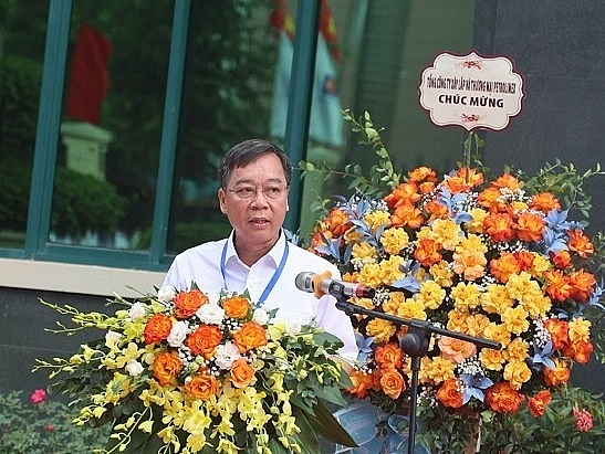 Ông Hoàng Văn Bình- Giám đốc Công ty, trưởng Ban tổ chức Hội thao- tuyên bố khai mạc Hội thao CNVC- LĐ Petrolimex khu vực Hà Nội năm 2022