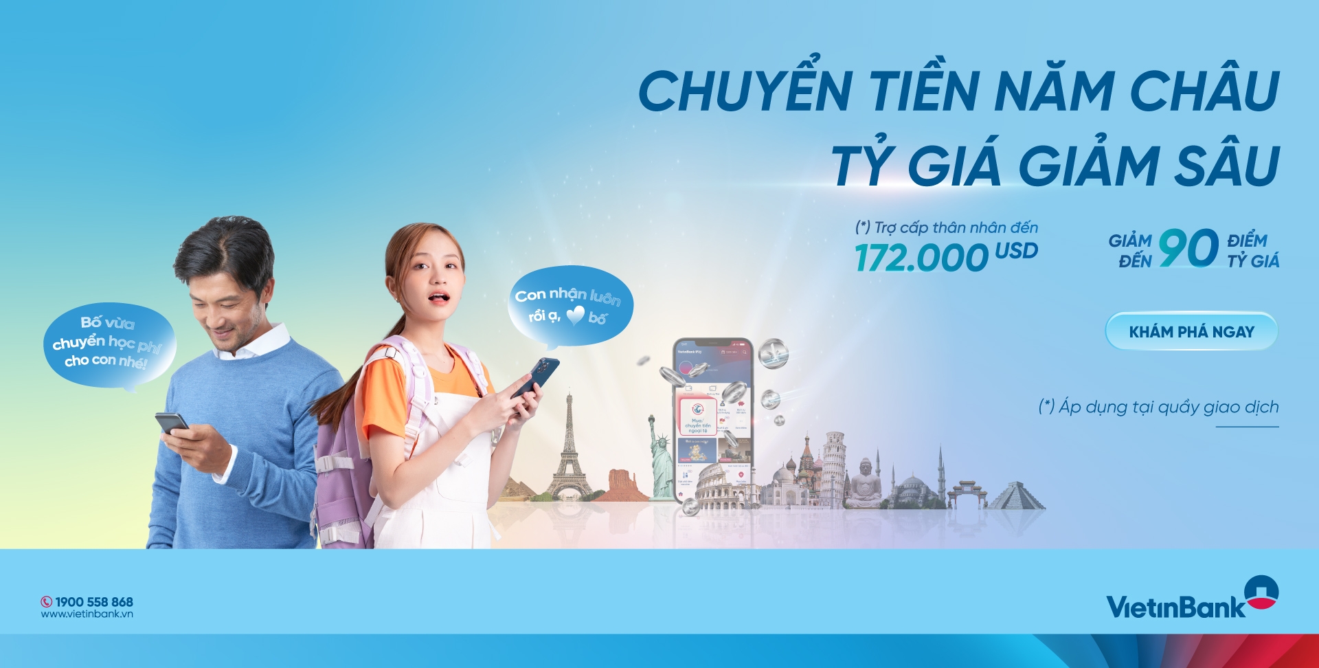 Chương trình Siêu ưu đãi mua ngoại tệ và chuyển tiền quốc tế dành cho KHCN của VietinBank đã nhận được những phản hồi tích cực từ rất nhiều khách hàng chuyển tiền quốc tế Chương trình Siêu ưu đãi mua ngoại tệ và chuyển tiền quốc tế dành cho KHCN của VietinBank đã nhận được những phản hồi tích cực từ rất nhiều khách hàng chuyển tiền quốc tế