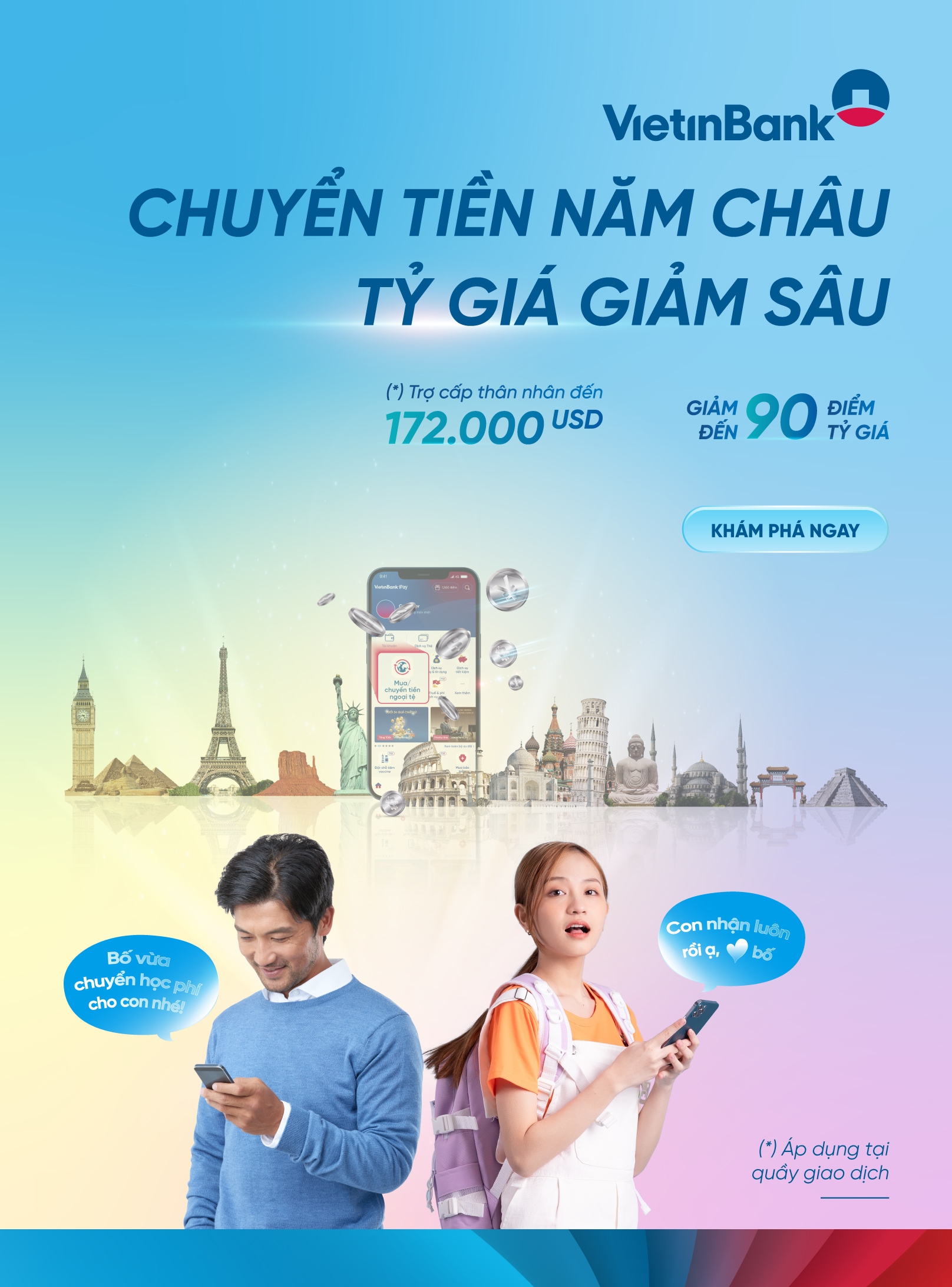 Nhận vô vàn ưu đãi khi mua ngoại tệ và chuyển tiền quốc tế tại VietinBank Nhận vô vàn ưu đãi khi mua ngoại tệ và chuyển tiền quốc tế tại VietinBank