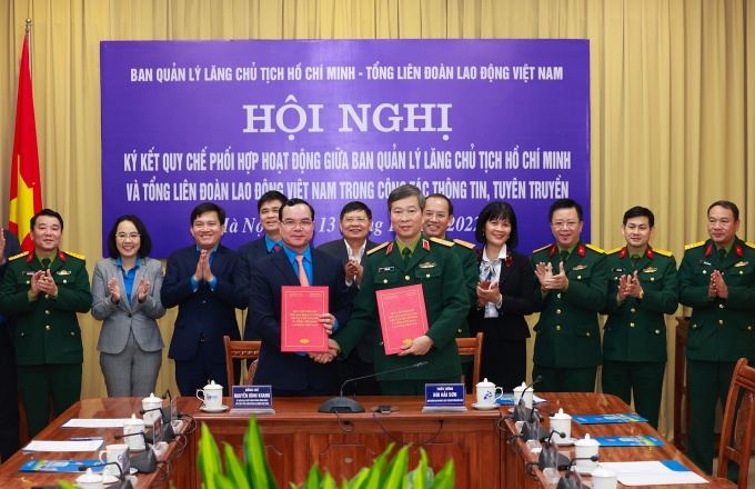 Ký quy chế phối hợp giữa Tổng LĐLĐ Việt Nam và Ban quản lý Lăng Chủ tịch Hồ Chí Minh