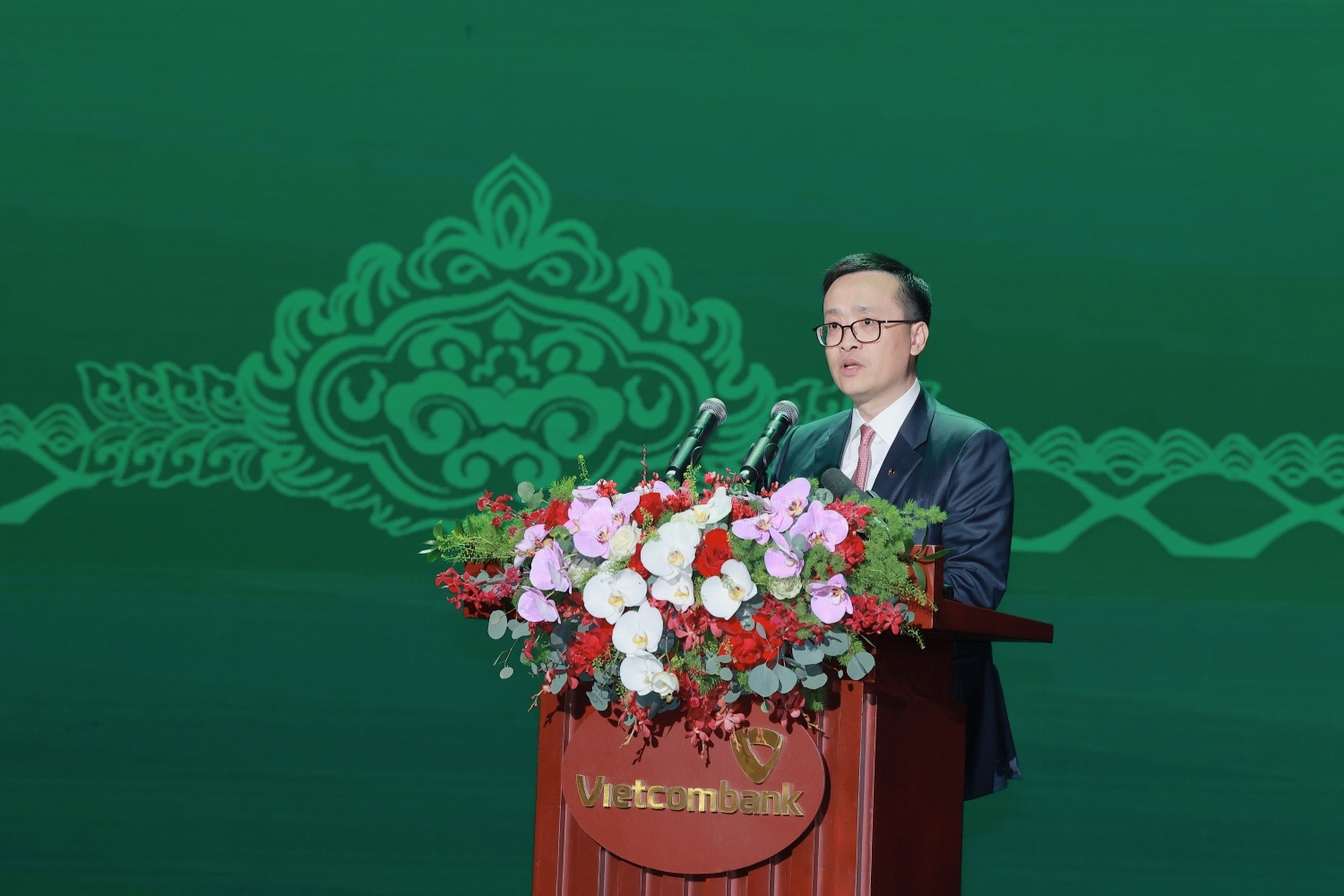 Đ/c Phạm Quang Dũng - Ủy viên Ban Thường vụ Đảng ủy Khối Doanh nghiệp Trung ương, Bí thư Đảng ủy, Chủ tịch HĐQT phát biểu tại buổi lễ