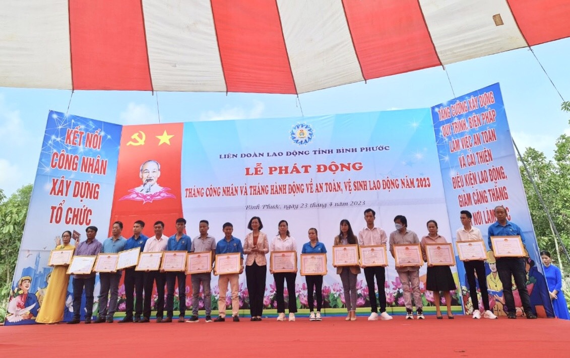 LĐLĐ tỉnh Bình Phước phát động Tháng Công nhân, Tháng ATVSLĐ năm 2023