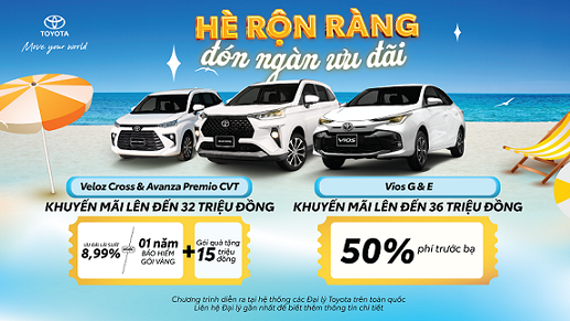 Chào hè với ưu đãi hấp dẫn khi mua Toyota Veloz Cross, Avanza Premio và Vios Chào hè với ưu đãi hấp dẫn khi mua Toyota Veloz Cross, Avanza Premio và Vios