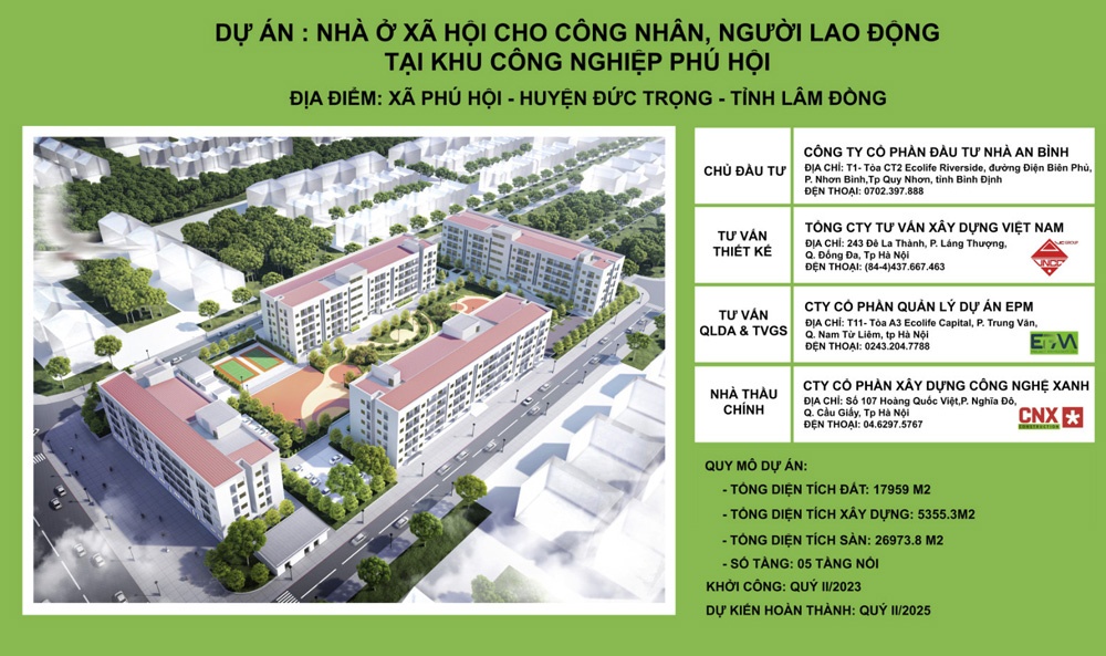 Lâm Đồng thêm 1 Dự án nhà ở xã hội cho công nhân và người lao động Lâm Đồng thêm 1 Dự án nhà ở xã hội cho công nhân và người lao động