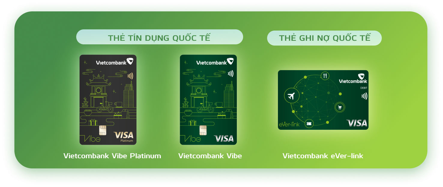 Bộ ba sản phẩm thẻ Vietcombank thương hiệu Visa hoàn toàn mới Bộ ba sản phẩm thẻ Vietcombank thương hiệu Visa hoàn toàn mới