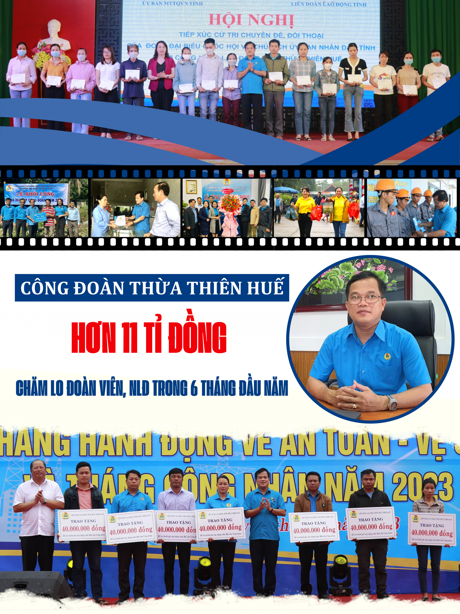 Công đoàn Thừa Thiên Huế: Hơn 11 tỉ đồng chăm lo đoàn viên, NLĐ trong 6 tháng đầu năm Công đoàn Thừa Thiên Huế: Hơn 11 tỉ đồng chăm lo đoàn viên, NLĐ trong 6 tháng đầu năm