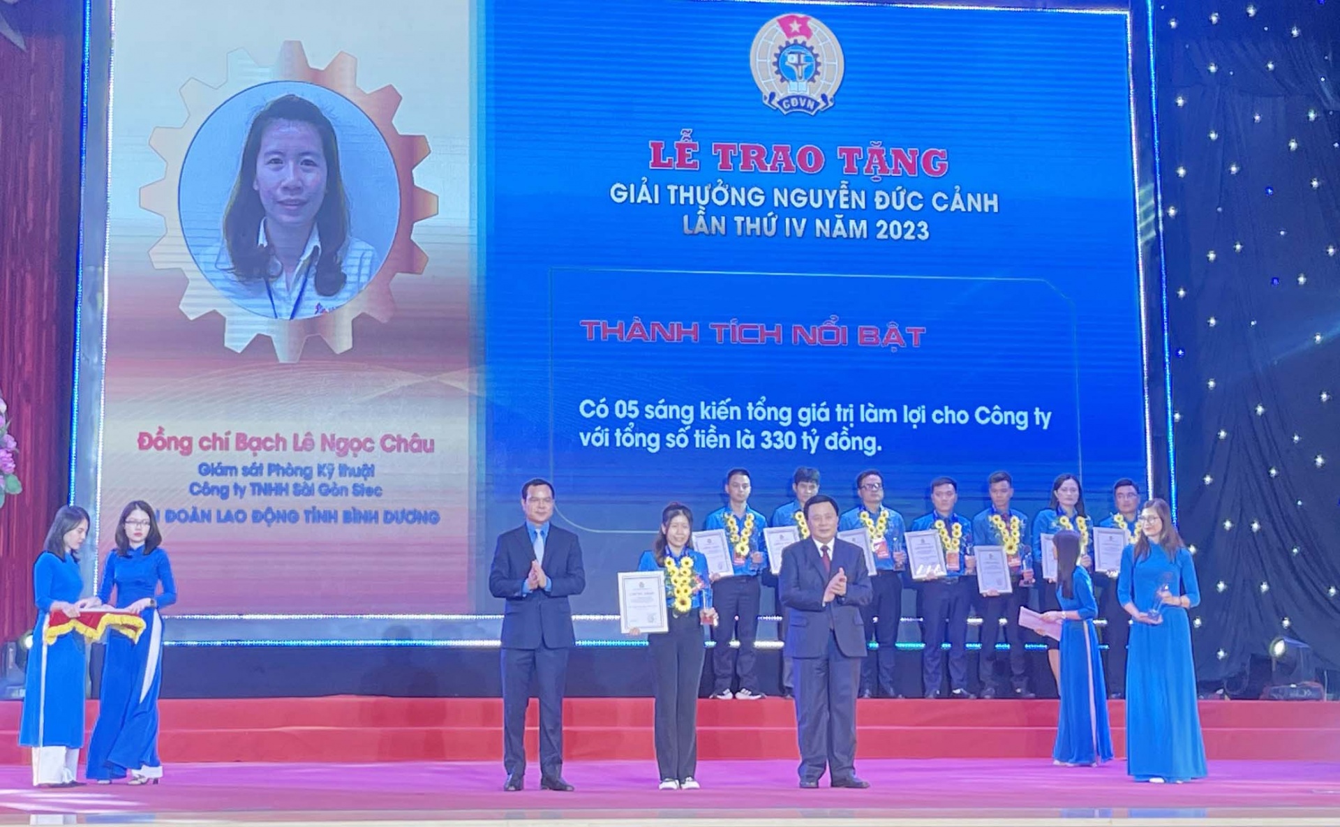 Bình Dương có 7 người lao động tiêu biểu dược nhận Giải thưởng Nguyễn Đức Cảnh