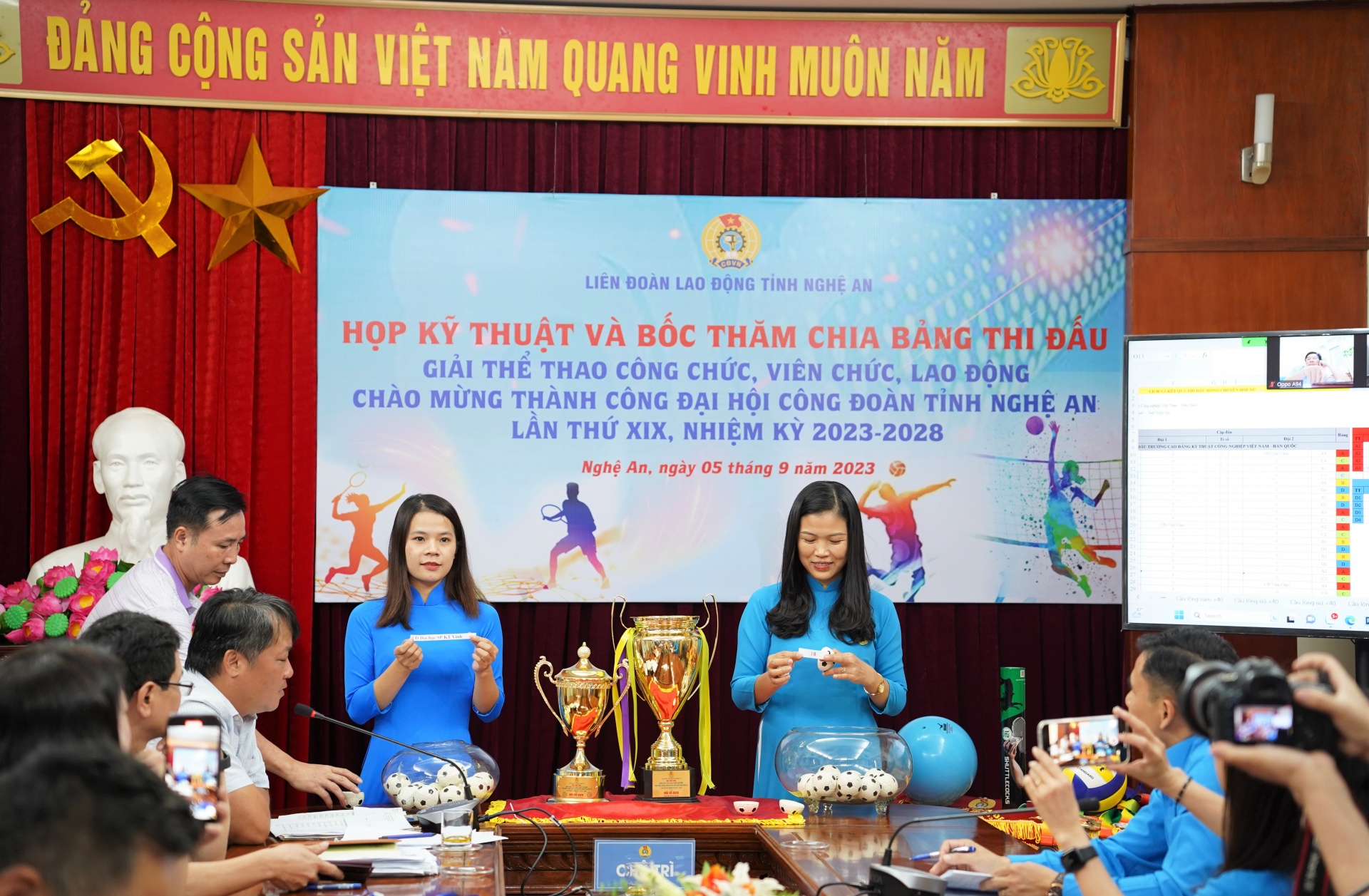 Gần 500 vận động viên tham gia Giải thể thao do LĐLĐ tỉnh Nghệ An tổ chức
