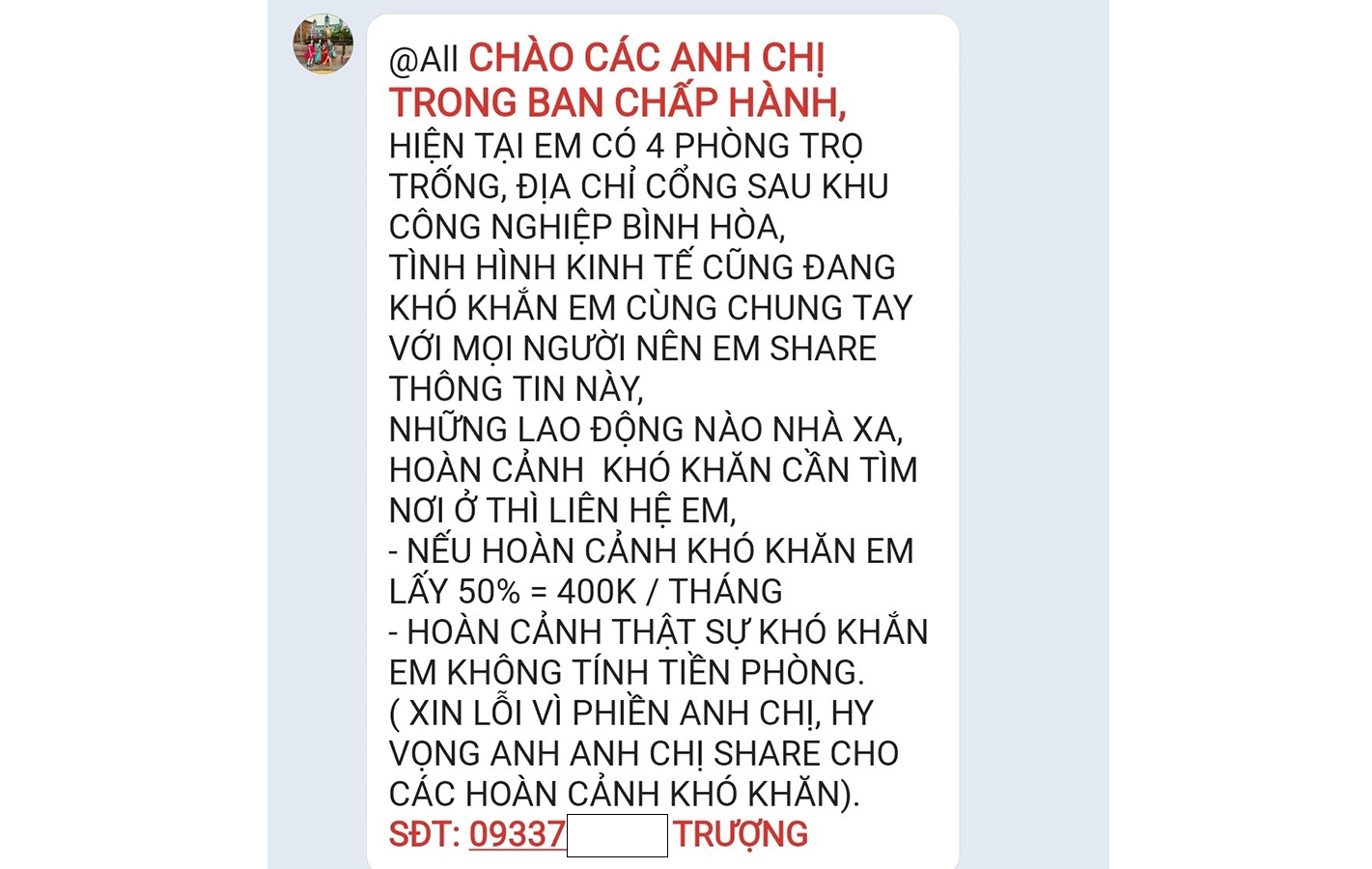 Giúp đỡ công nhân là niềm vui vô bờ bến Giúp đỡ công nhân là niềm vui vô bờ bến