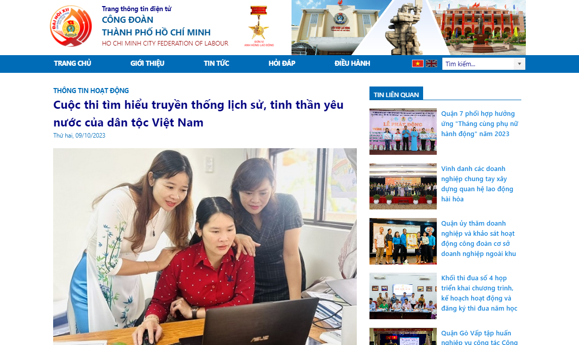 Công đoàn TP.HCM dẫn đầu Cuộc thi CNVCLĐ tìm hiểu lịch sử dân tộc Việt Nam