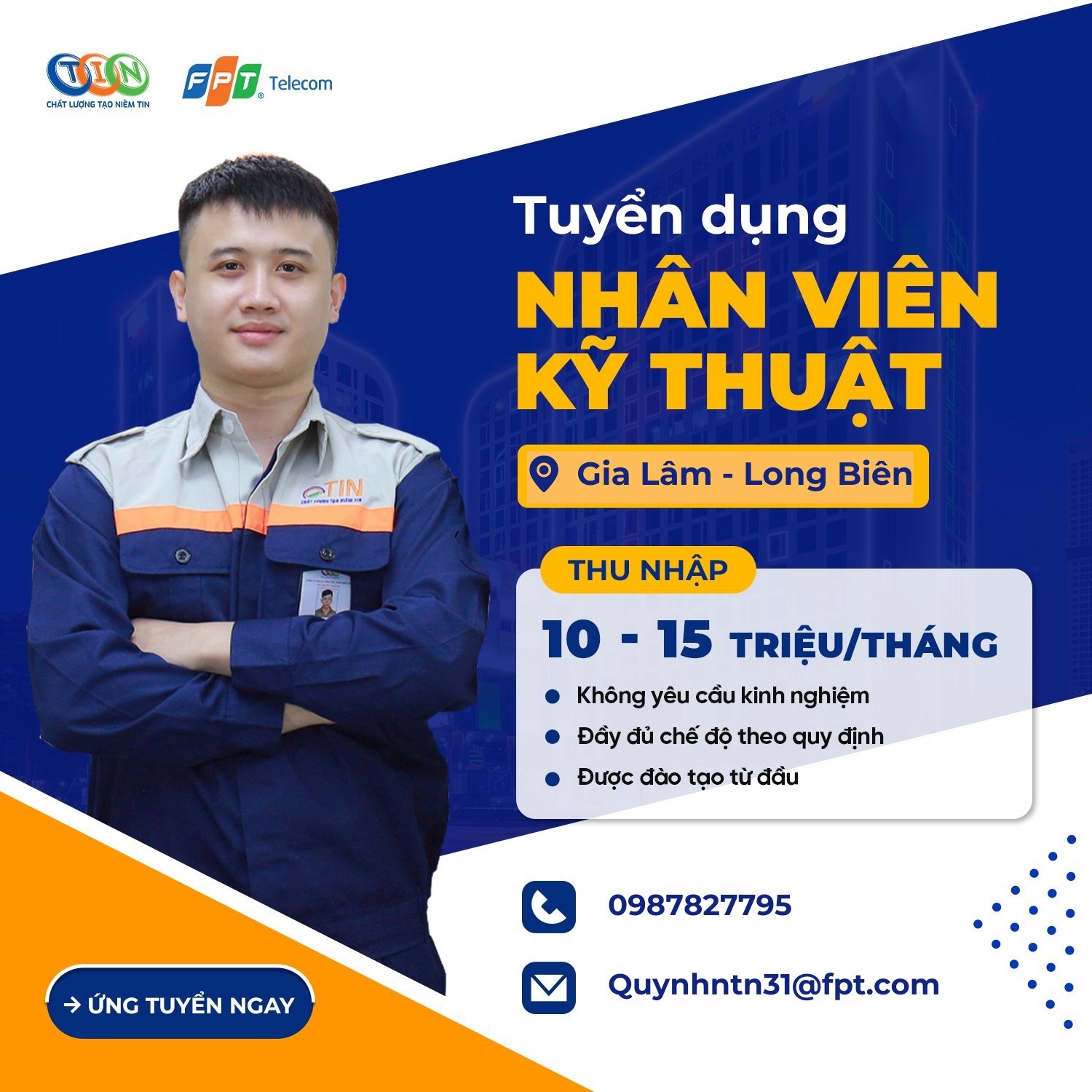 FPT Telecom tuyển nhiều vị trí tại Long Biên, Gia Lâm (Hà Nội)