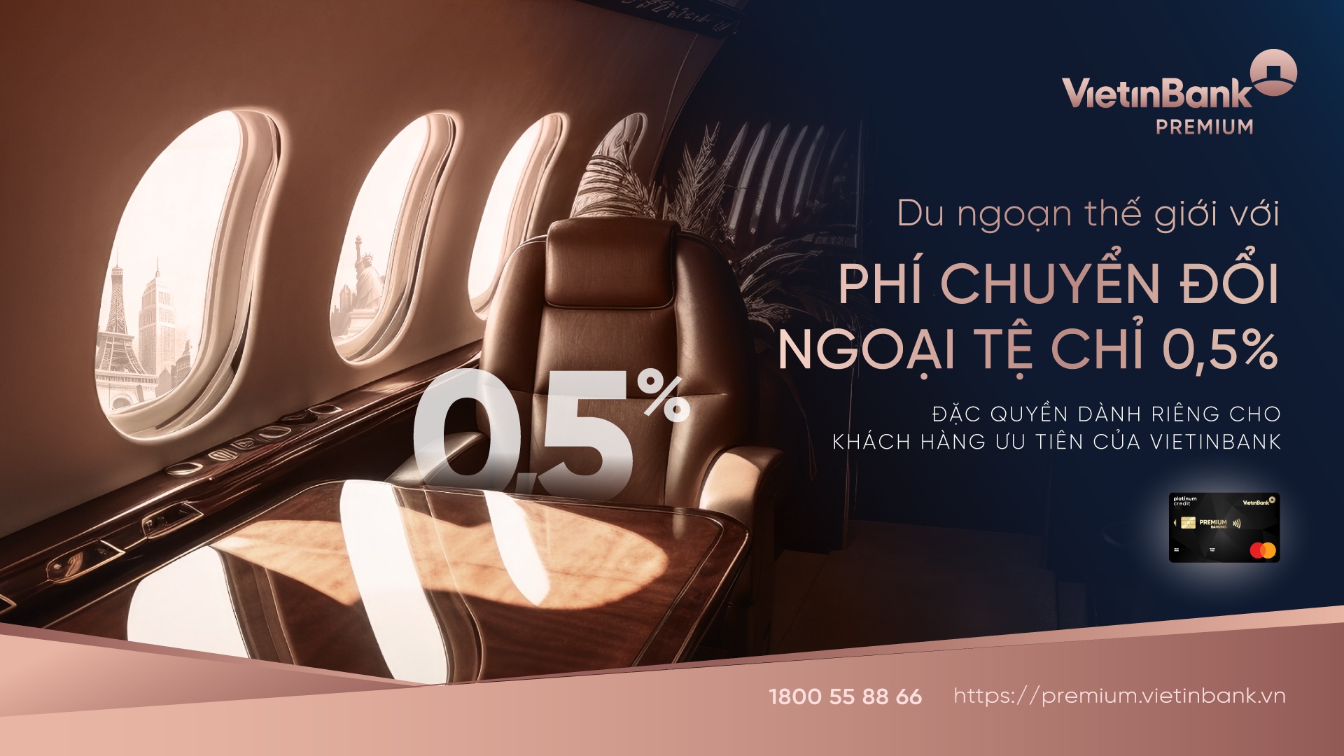 Phí chuyển đổi ngoại tệ: 0,5%.