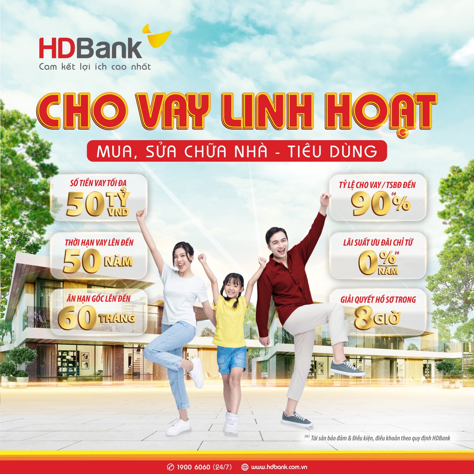 HDBank cho vay linh hoạt với tỷ lệ vay lên đến 90% giá trị tài sản thế chấp, phê duyệt hồ sơ trong 8 giờ HDBank cho vay linh hoạt với tỷ lệ vay lên đến 90% giá trị tài sản thế chấp, phê duyệt hồ sơ trong 8 giờ