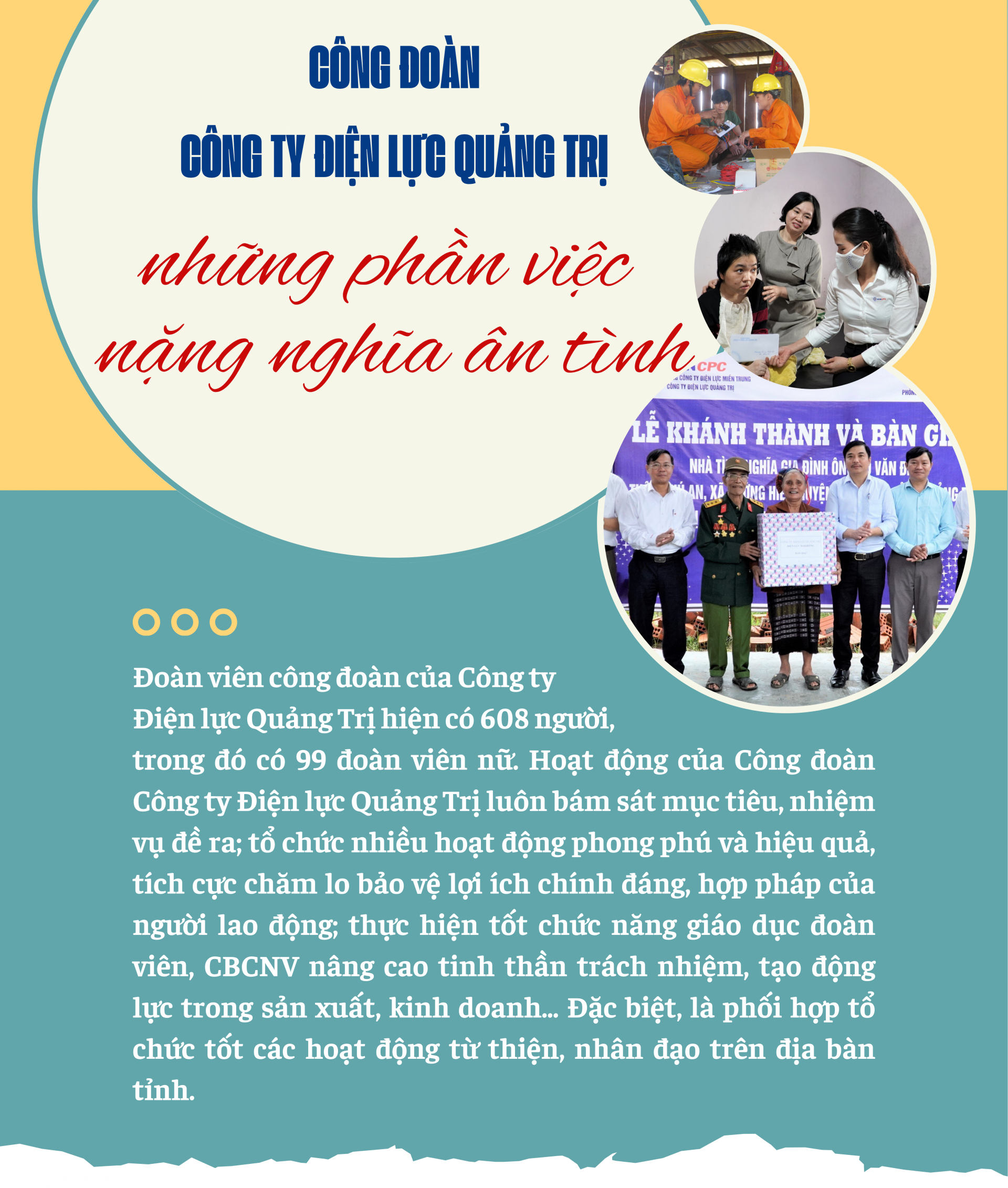 Công đoàn Công ty Điện lực Quảng Trị: những phần việc nặng nghĩa ân tình