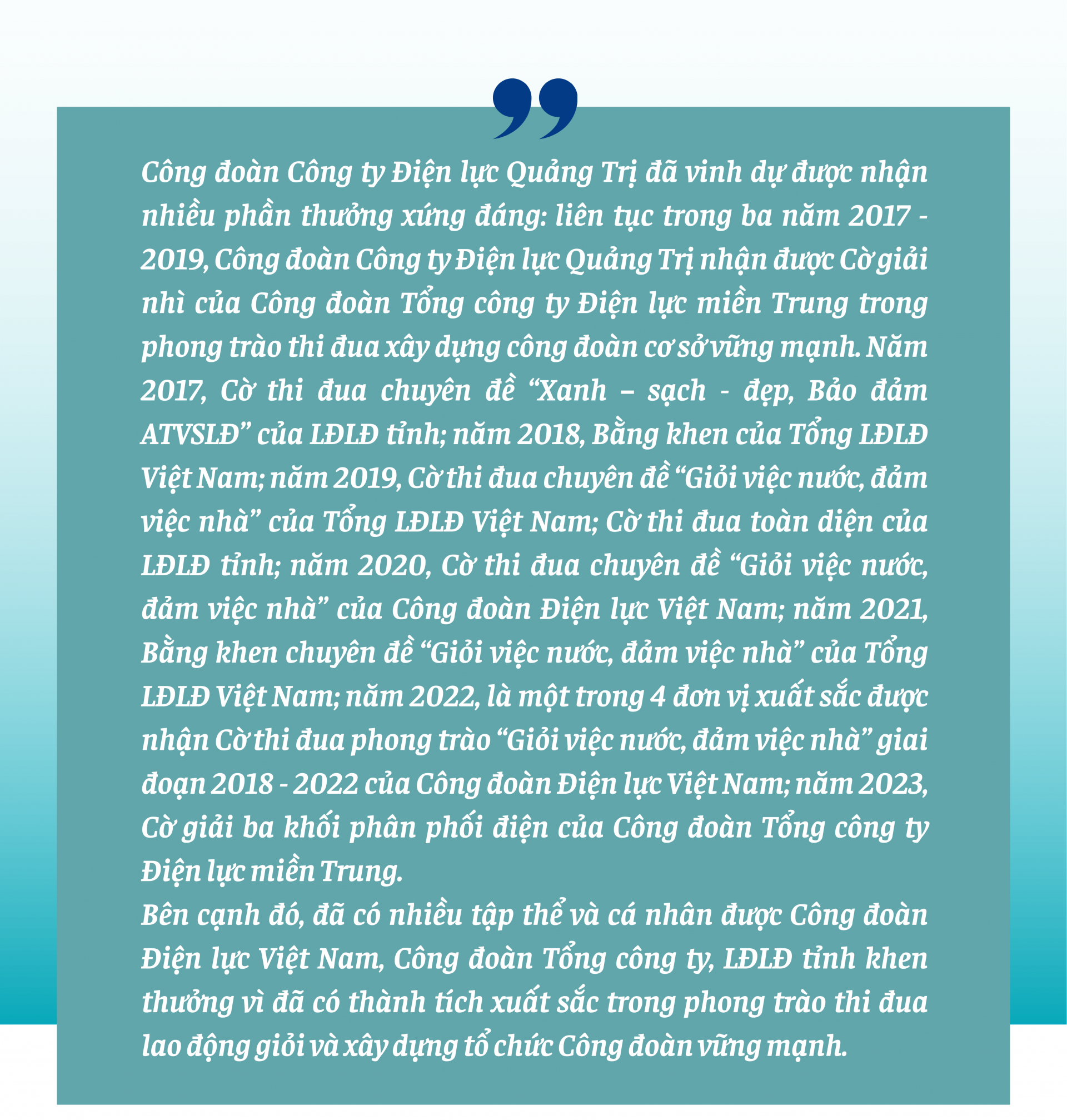 Công đoàn Công ty Điện lực Quảng Trị: những phần việc nặng nghĩa ân tình