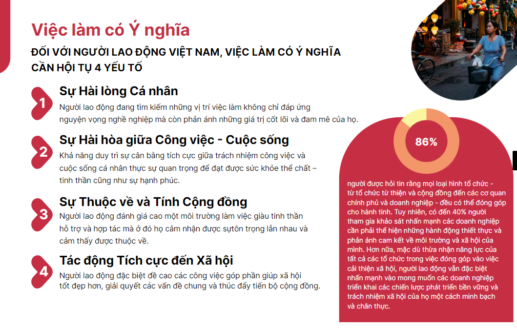 Mức lương và sự ổn định trong công việc là ưu tiên hàng đầu khi tìm việc