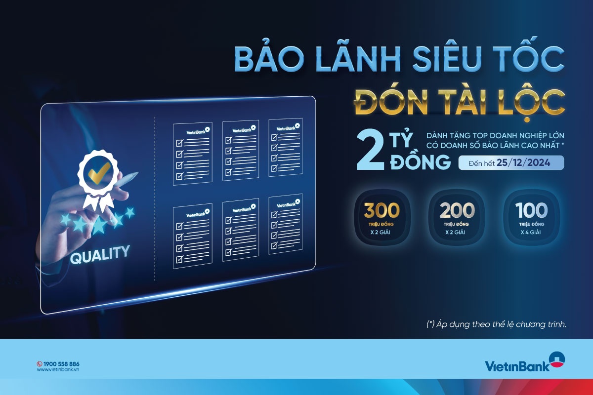 VietinBank tặng 2 tỷ đồng cho khách hàng sử dụng dịch vụ Bảo lãnh VietinBank tặng 2 tỷ đồng cho khách hàng sử dụng dịch vụ Bảo lãnh