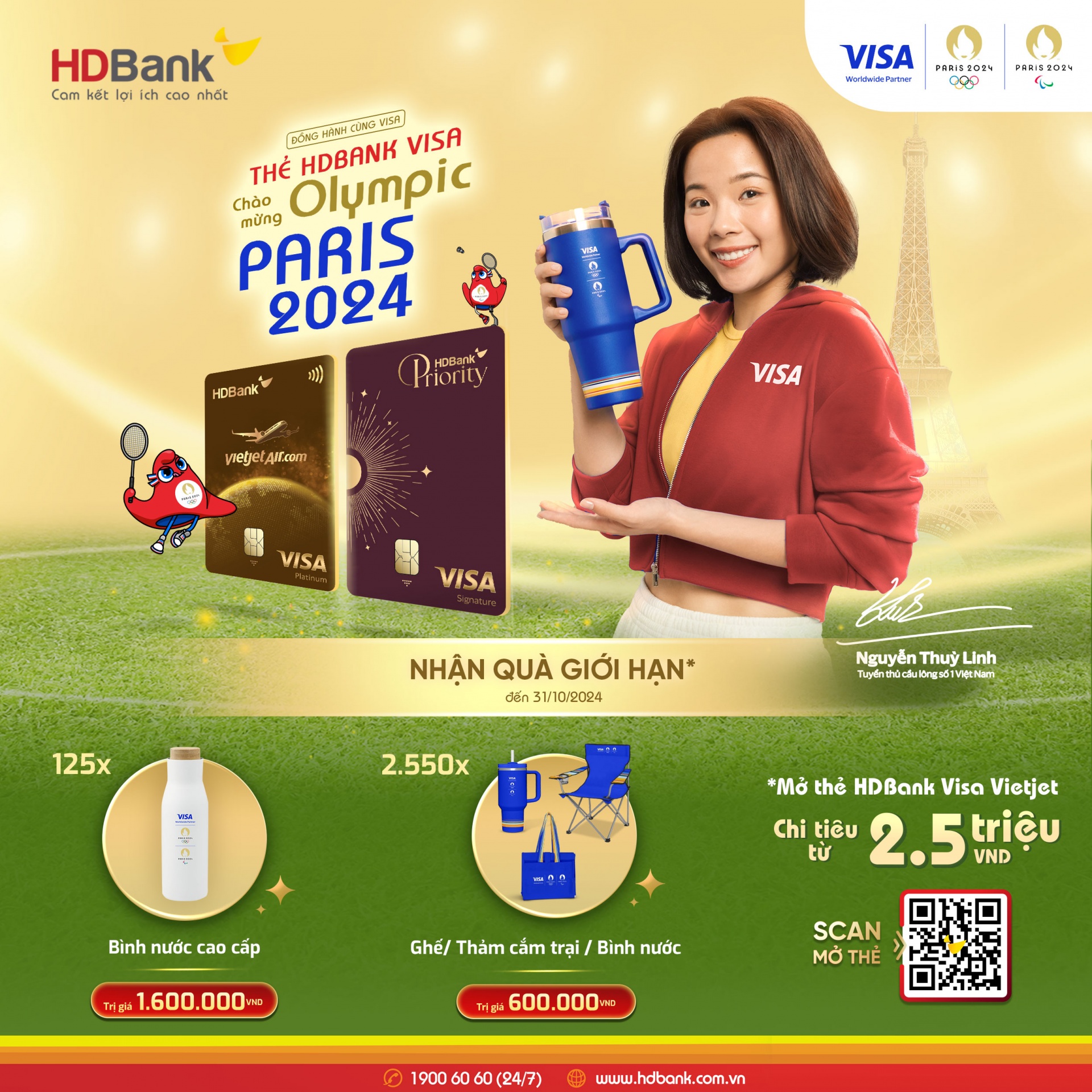Thẻ tín dụng HDBank chào đón Thế vận hội Paris 2024 với loạt ưu đãi hấp dẫn Thẻ tín dụng HDBank chào đón Thế vận hội Paris 2024 với loạt ưu đãi hấp dẫn