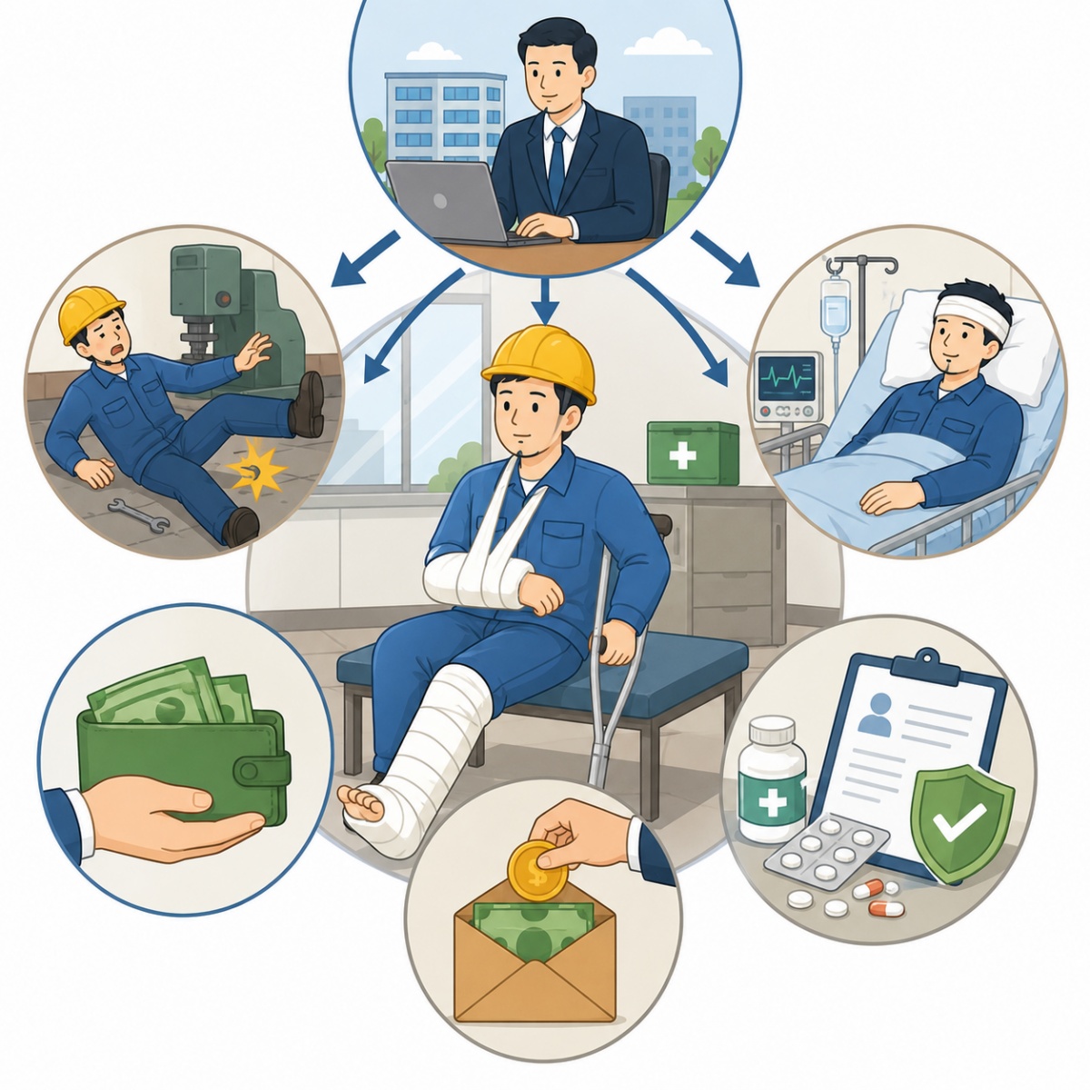 Người lao động bị tai nạn lao động, chi phí điều trị và tiền lương do ai chi trả?