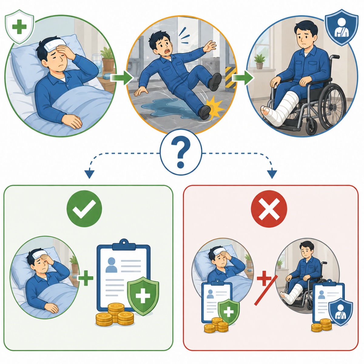 Đang hưởng chế độ ốm đau mà bị tai nạn, người lao động có được hưởng thêm chế độ tai nạn lao động?