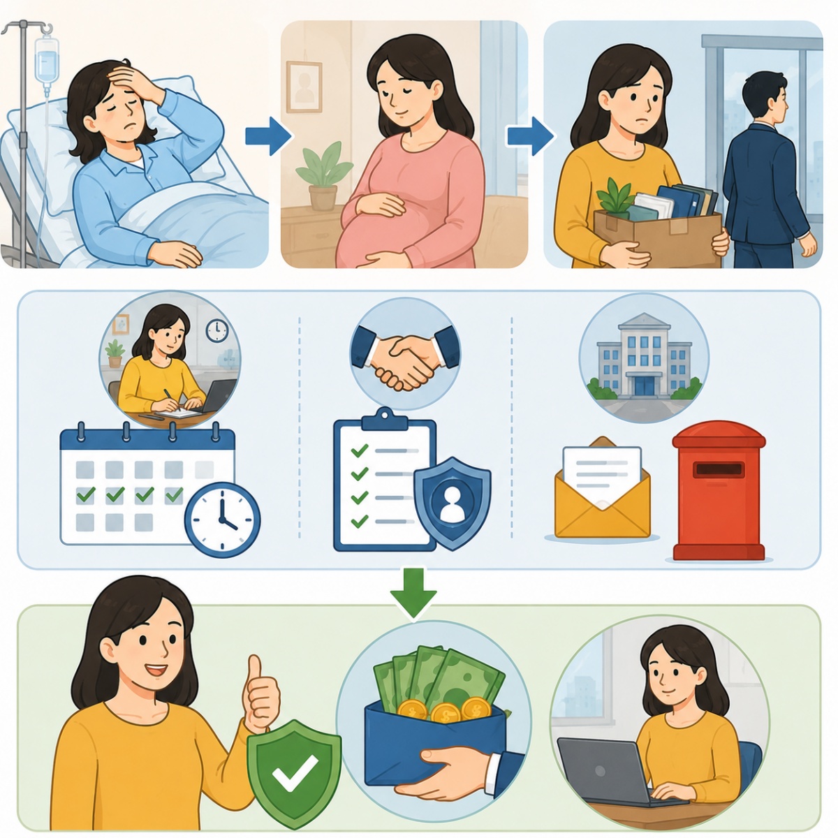 Nghỉ ốm dài ngày trước khi nghỉ thai sản, người lao động có mất quyền hưởng trợ cấp thất nghiệp?