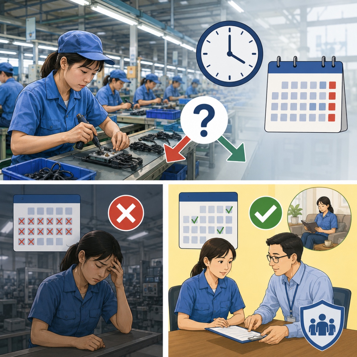 Người lao động làm thêm liên tục, doanh nghiệp có được cắt giảm ngày nghỉ hằng tuần?