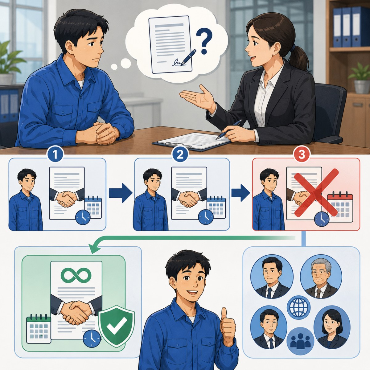 Sau 2 lần ký hợp đồng có thời hạn, công ty có được ký tiếp hợp đồng ngắn hạn? Sau 2 lần ký hợp đồng có thời hạn, công ty có được ký tiếp hợp đồng ngắn hạn?