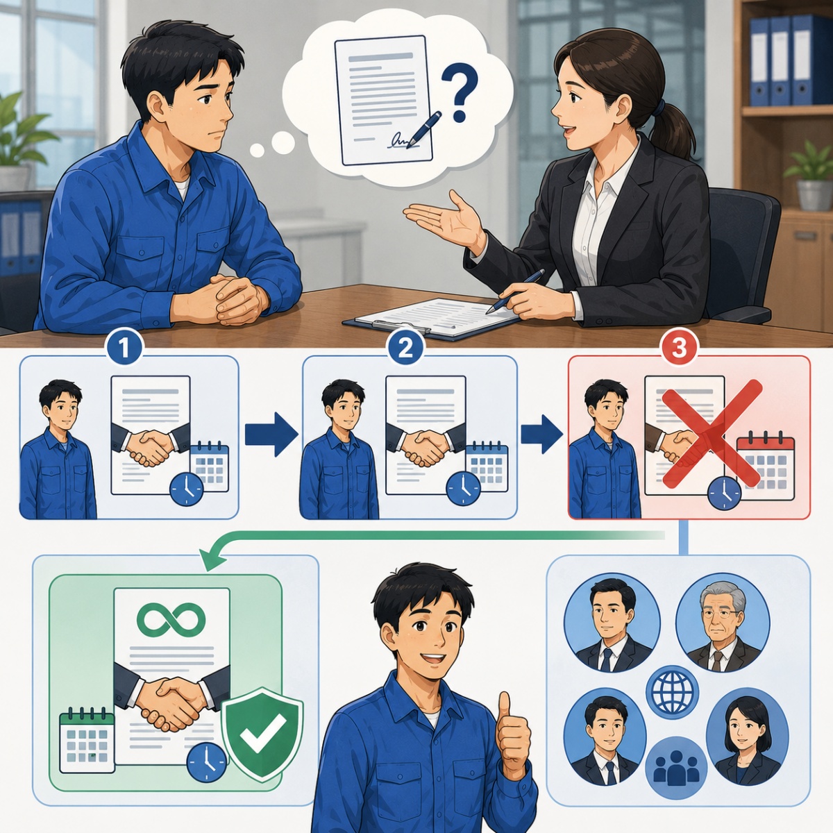Sau 2 lần ký hợp đồng có thời hạn, công ty có được ký tiếp hợp đồng ngắn hạn?