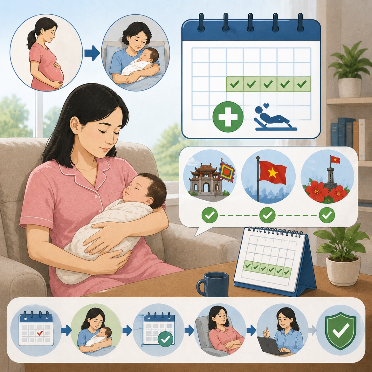 Nghỉ dưỡng sức sau thai sản trùng ngày lễ có được tính đủ số ngày?