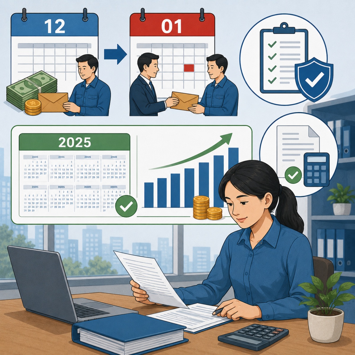 Trả lương tháng 12 vào tháng 1, quyết toán thuế thu nhập cá nhân tính thế nào?