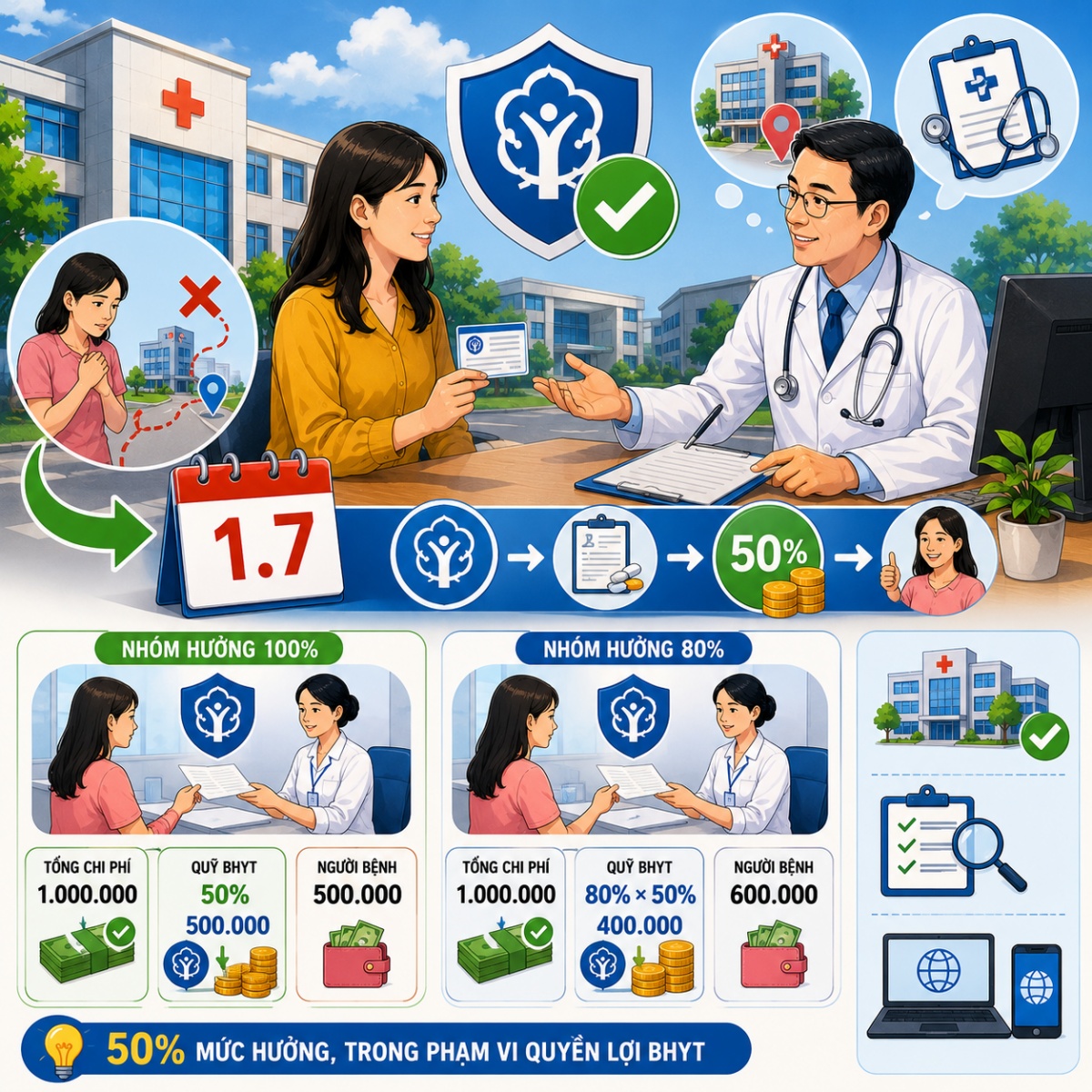 Từ ngày 1.7, khám ngoại trú trái tuyến được BHYT thanh toán thế nào?