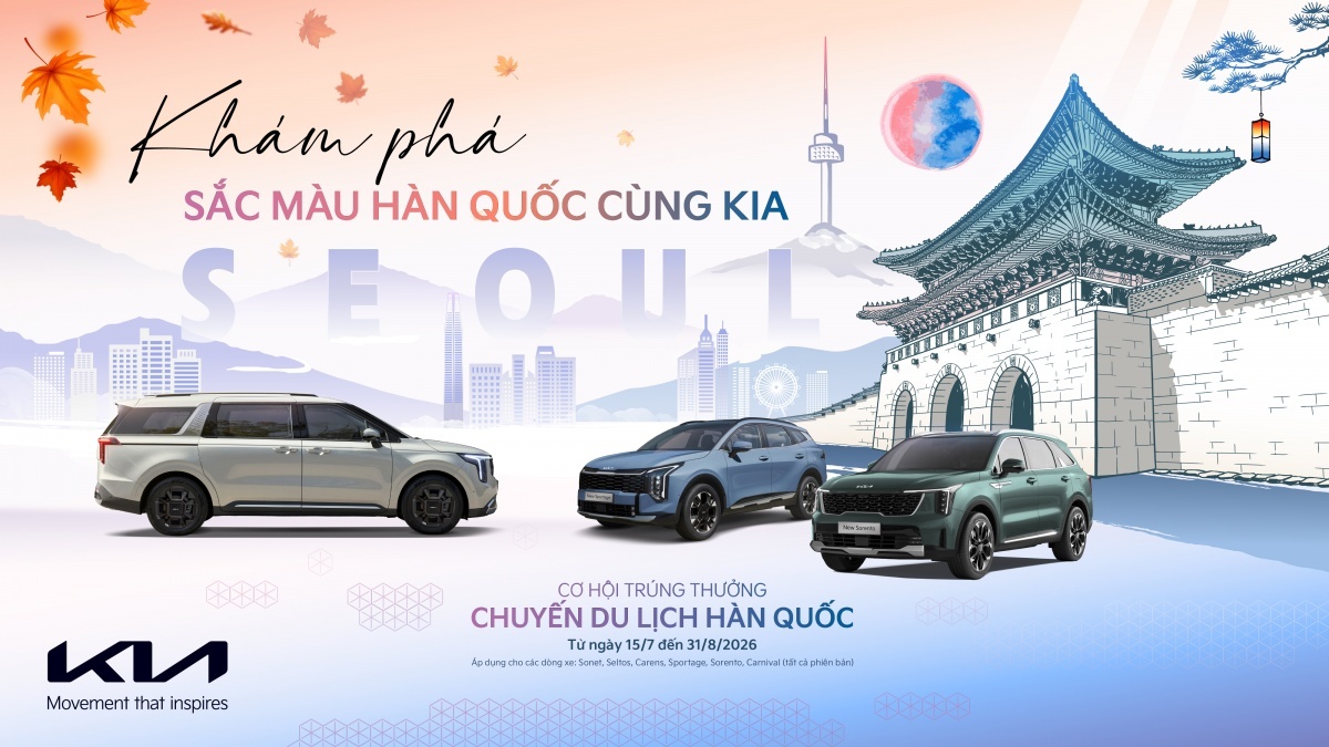 Sở hữu SUV Kia, khám phá Hàn Quốc: Nhận voucher du lịch tổng trị giá lên đến 800 triệu đồng