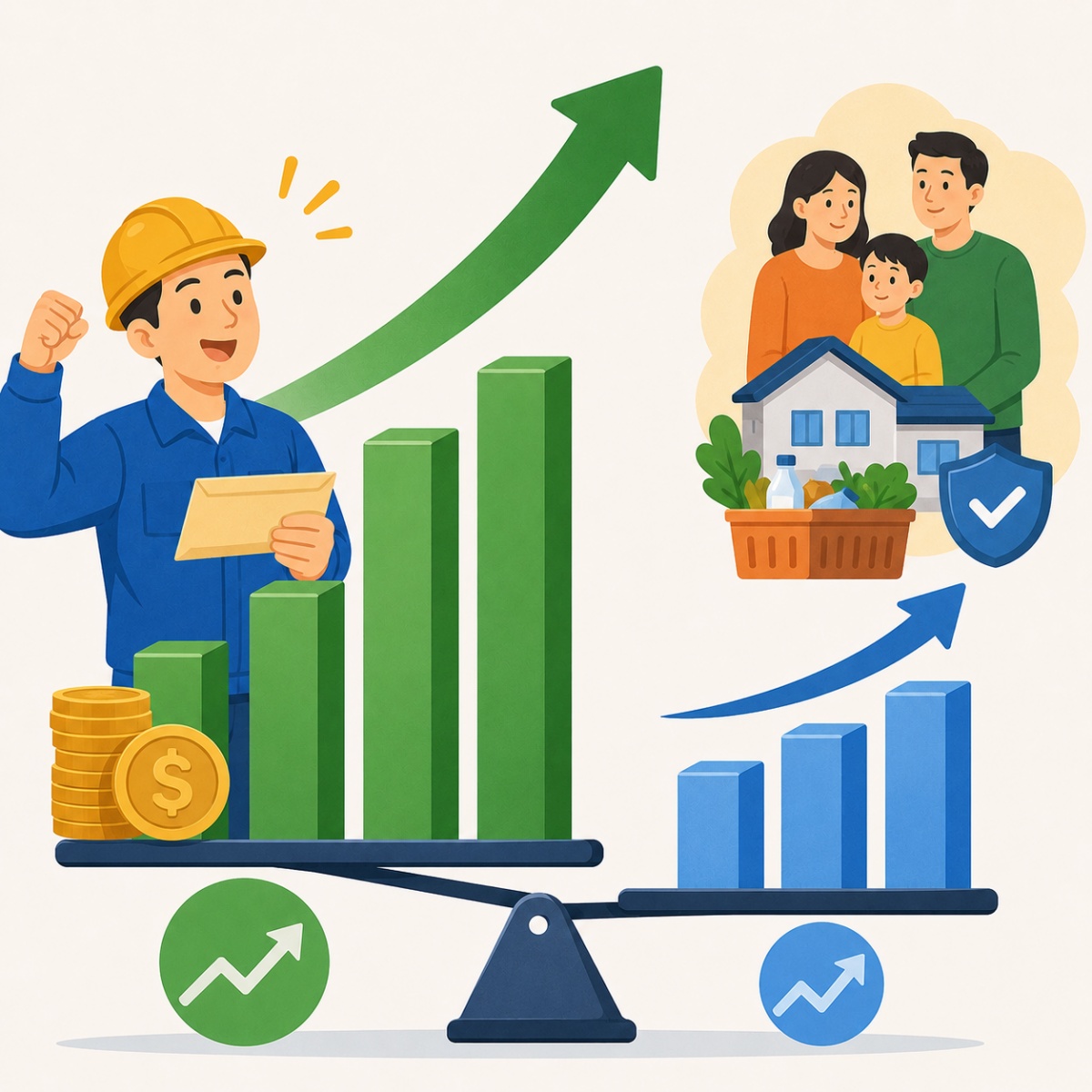 Mức tăng lương tối thiểu vùng 7,8% cao hơn 3,7% so với mức sống tối thiểu