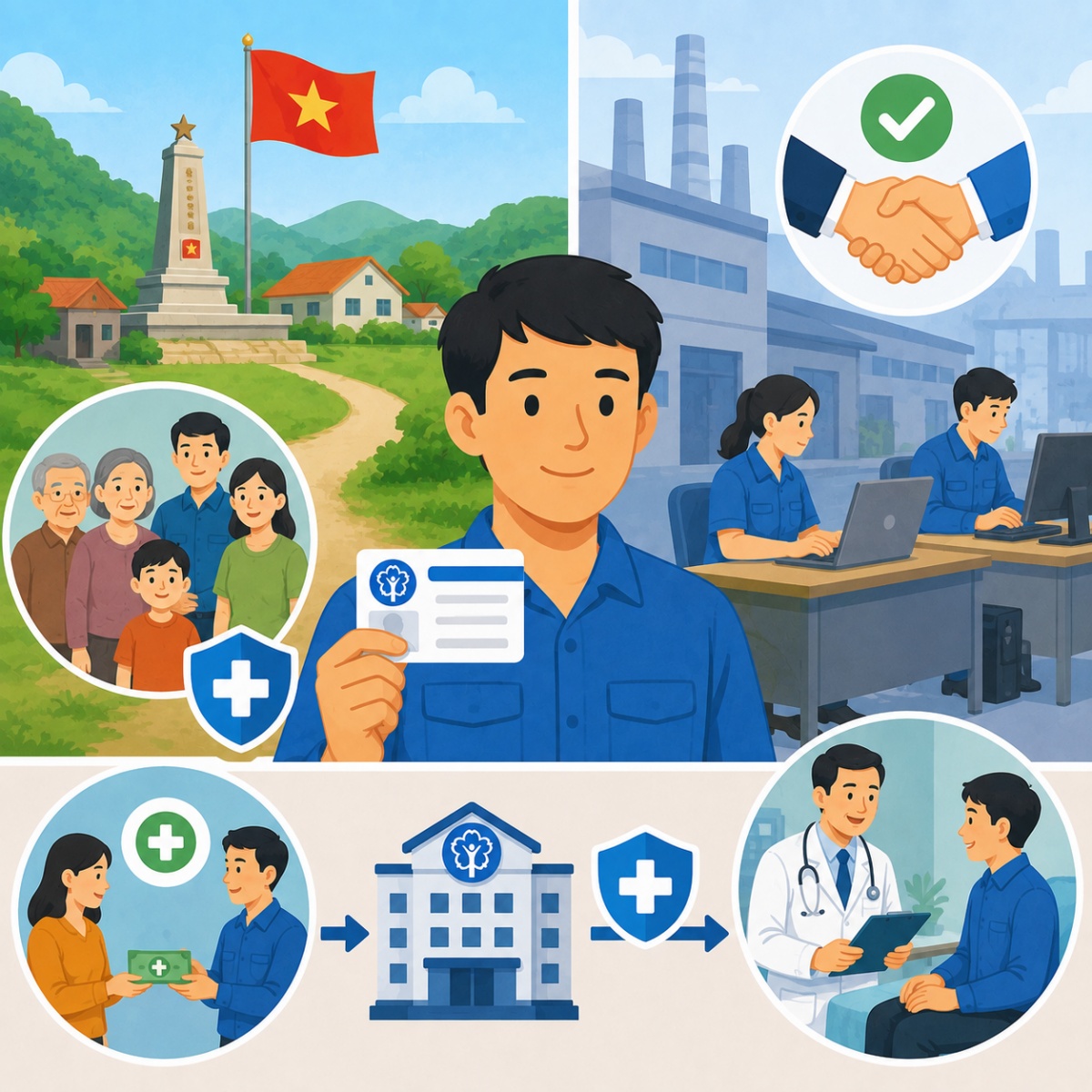Người lao động ở xã an toàn khu đi làm công ty có phải đóng bảo hiểm y tế?