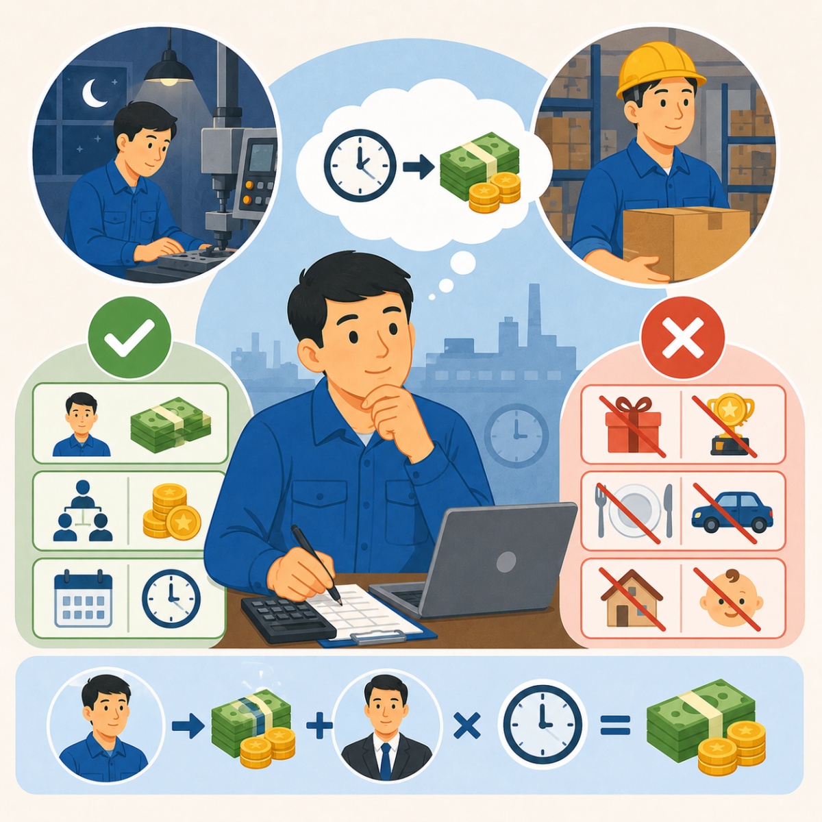 Căn cứ tính tiền lương làm thêm giờ, người lao động cần biết