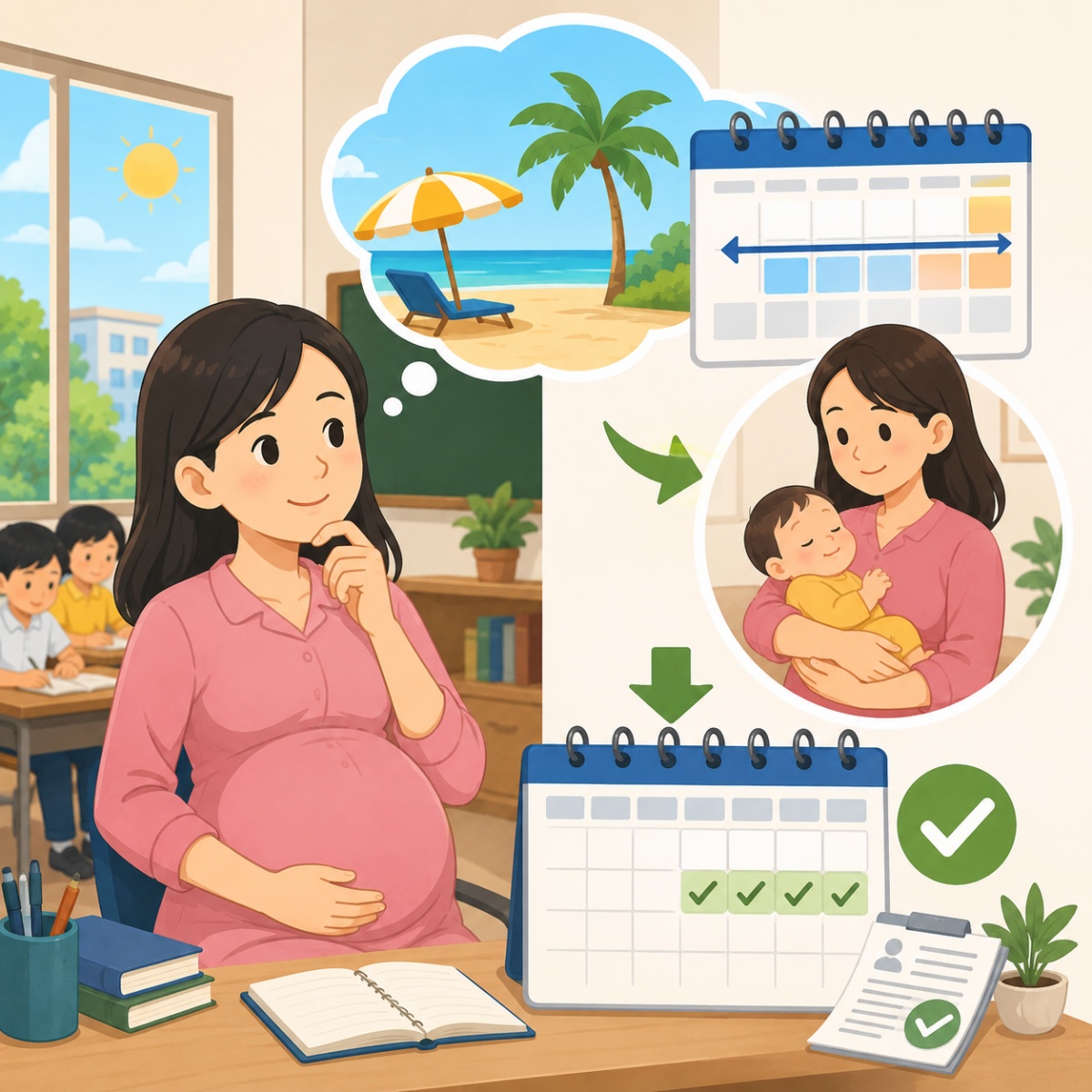 Giáo viên nghỉ thai sản trùng kỳ nghỉ hè được nghỉ thêm bao nhiêu ngày?