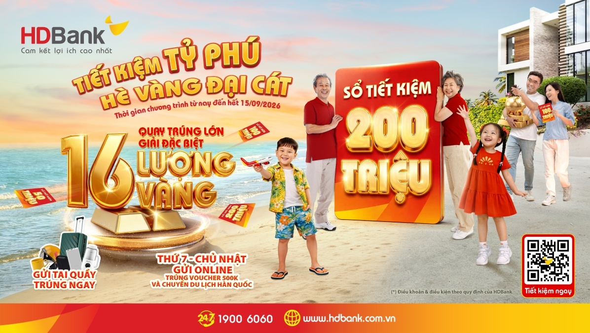 Gửi tiết kiệm 50 triệu đồng, săn cơ hội trúng 16 lượng vàng