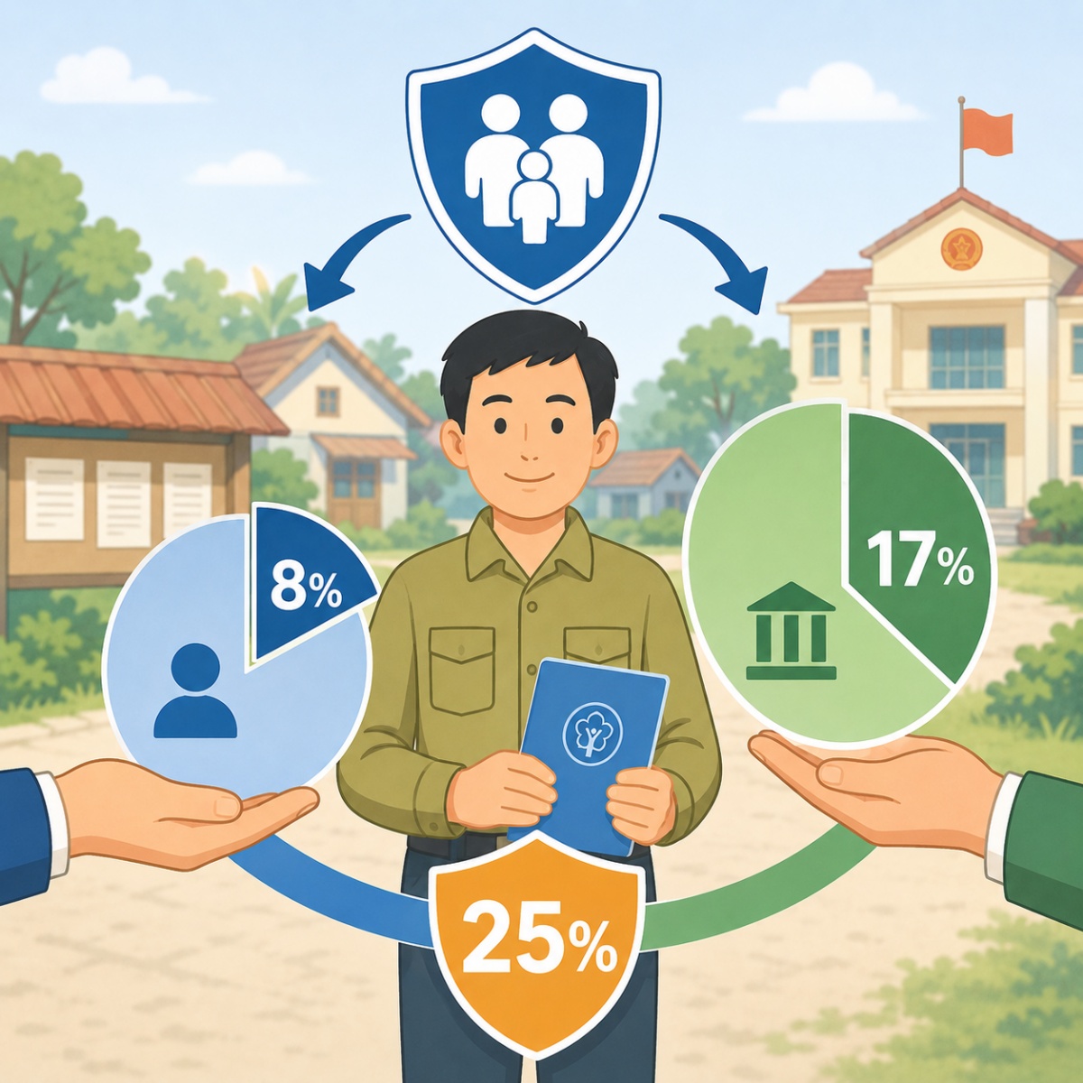 Người hoạt động không chuyên trách ở thôn không phải tự đóng toàn bộ 25% BHXH