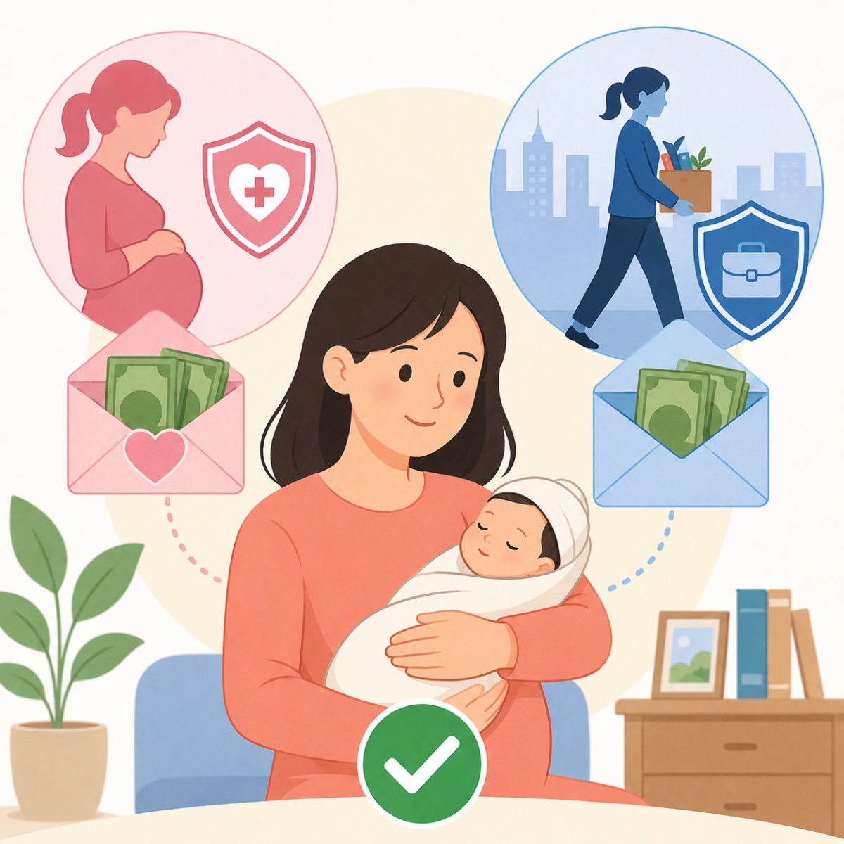 Lao động nữ có thể hưởng đồng thời trợ cấp thai sản và trợ cấp thất nghiệp khi sinh con
