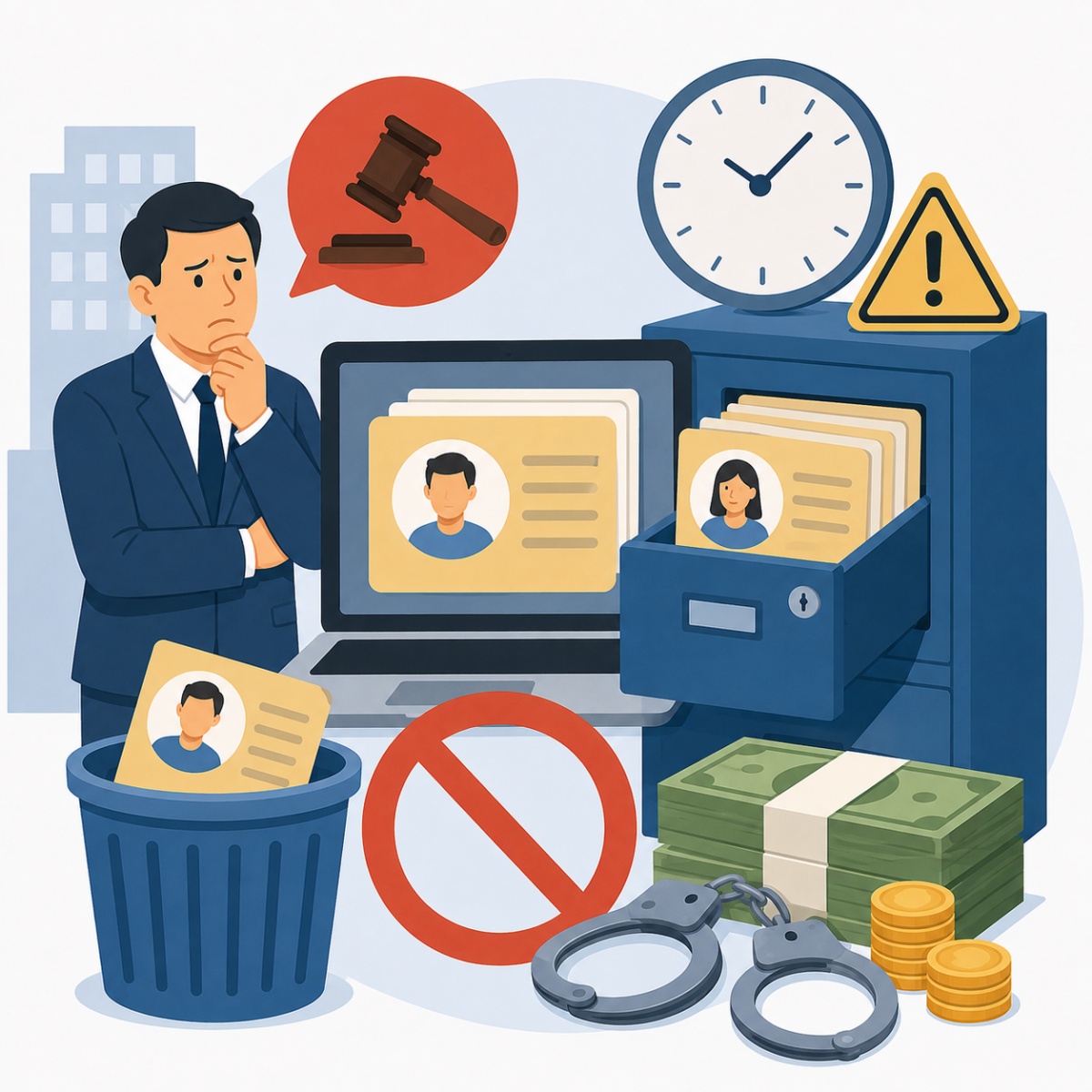Doanh nghiệp có thể bị phạt nếu lưu dữ liệu người lao động quá hạn