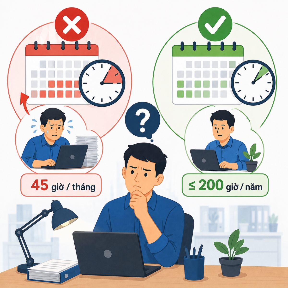 Làm thêm 45 giờ/tháng có đúng quy định?