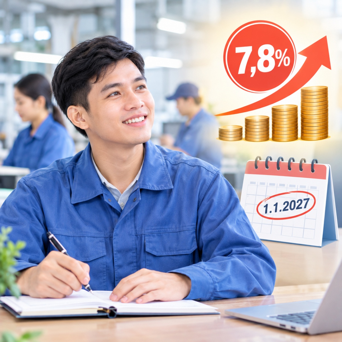 Đề xuất tăng lương tối thiểu vùng 7,8% từ ngày 1.1.2027