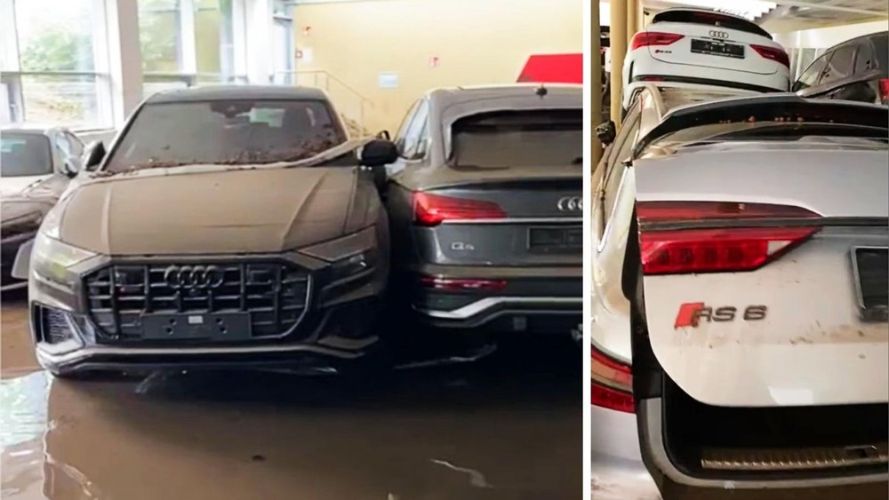 Đau lòng hơn chục chiếc Porsche bị ngâm dưới dòng nước lũ Đau lòng hơn chục chiếc Porsche bị ngâm dưới dòng nước lũ